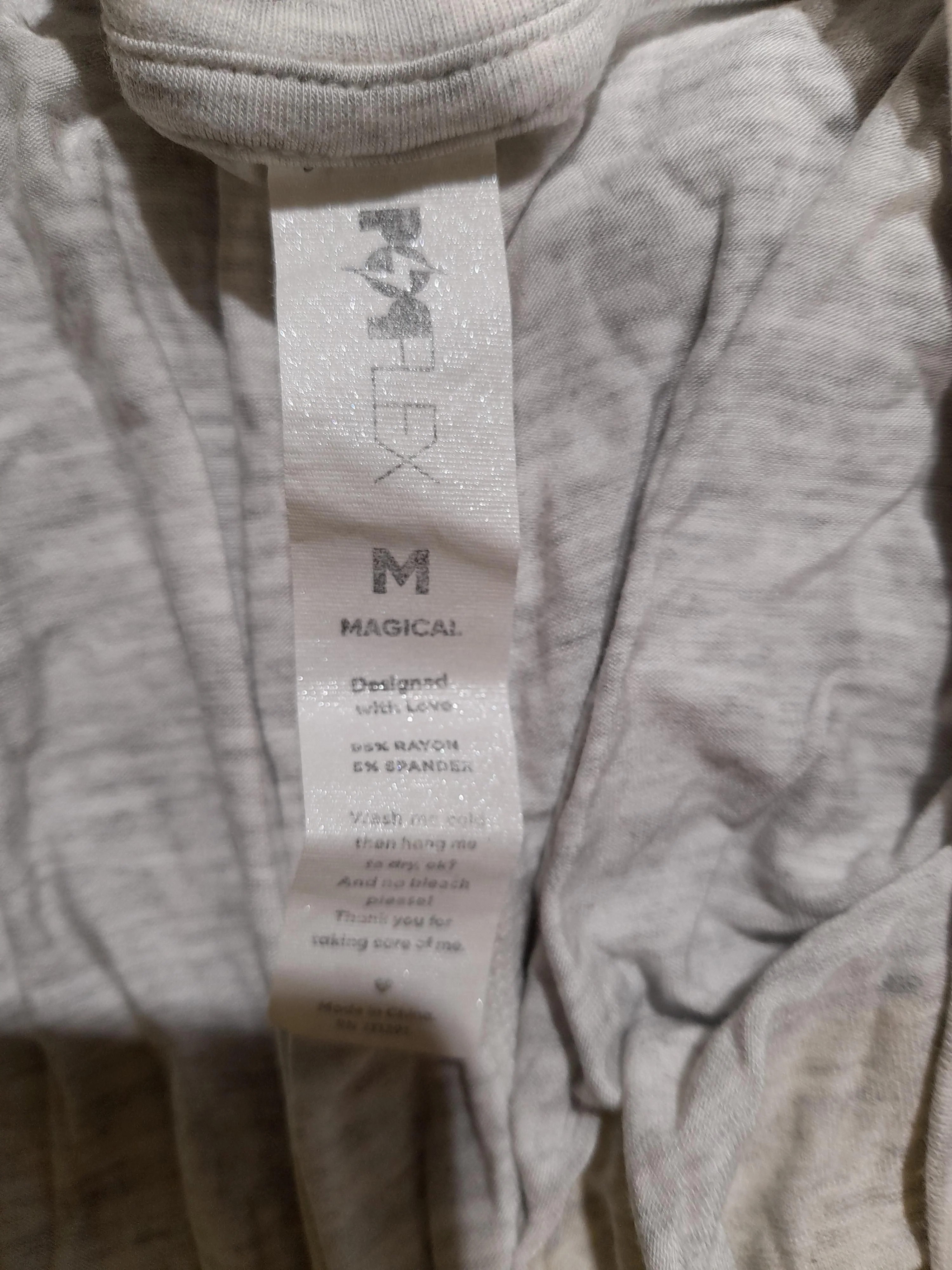 POPFLEX Women's T-Shirt M Grey Rayon with Spandex Short Sleeve V-Neck Basic - Image 6