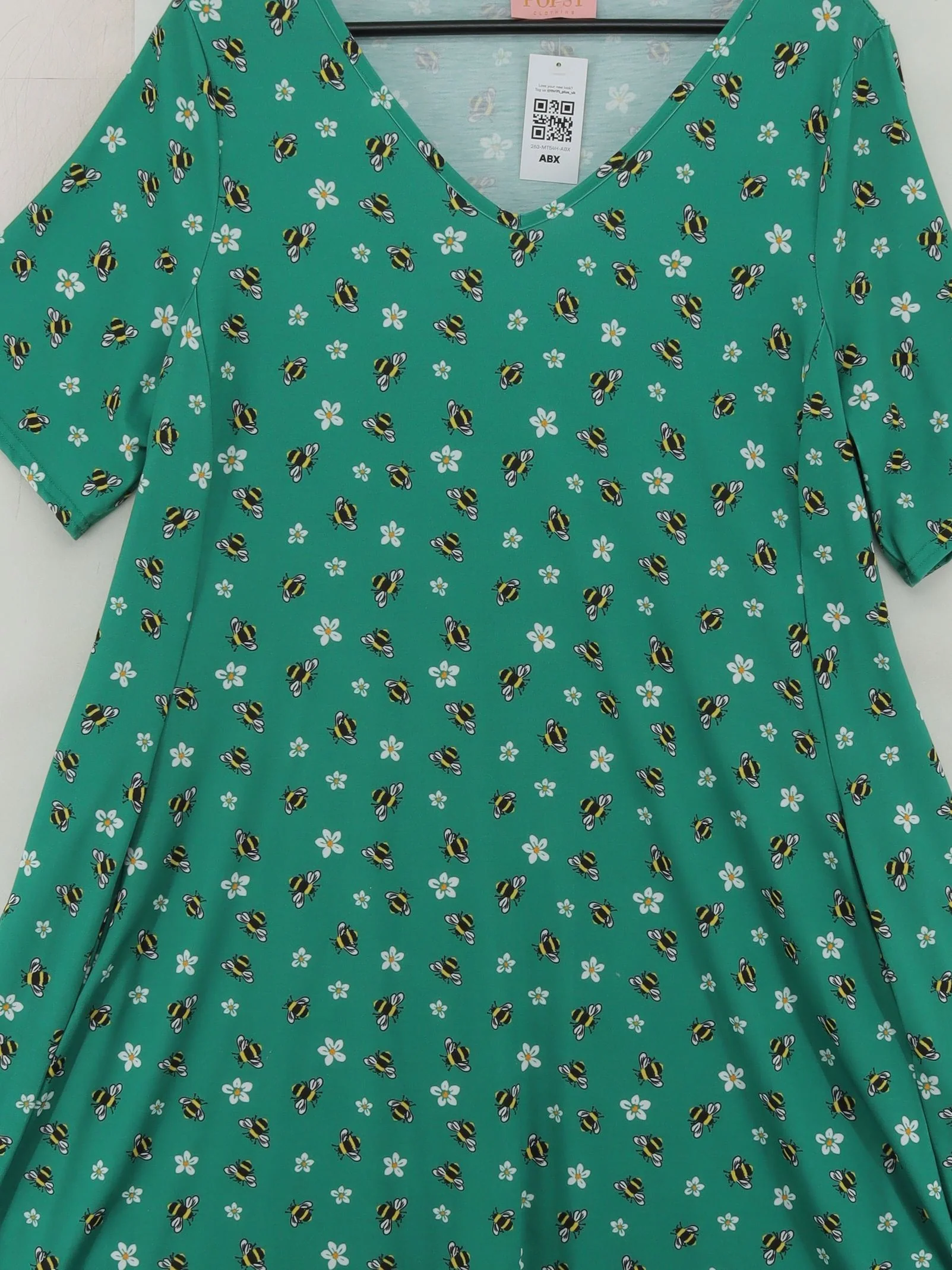 Popsy A-Line Mini Dress UK16 in Green - Image 3
