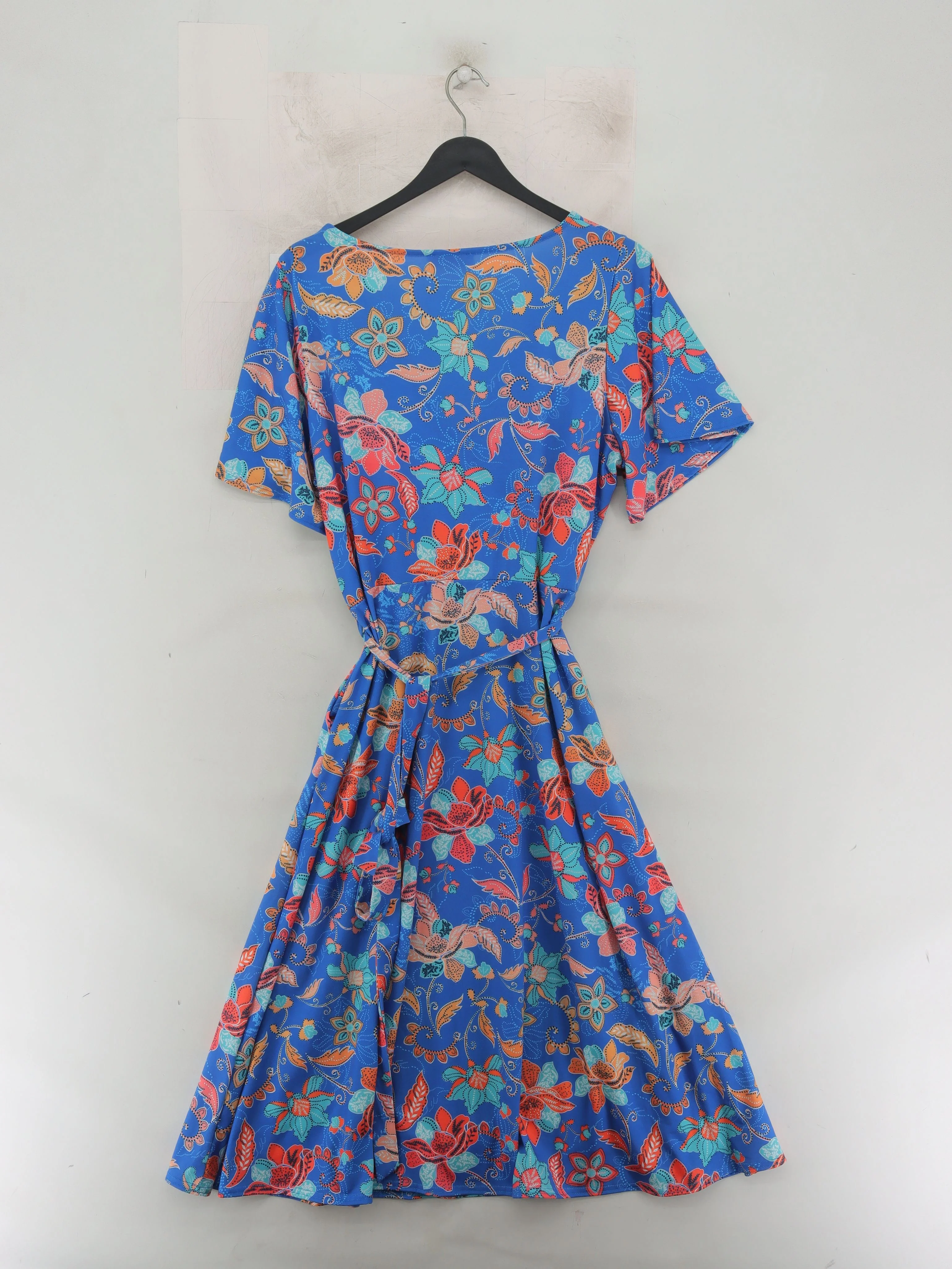 Popsy Wrap Midi Dress UK16 in Blue - Image 2