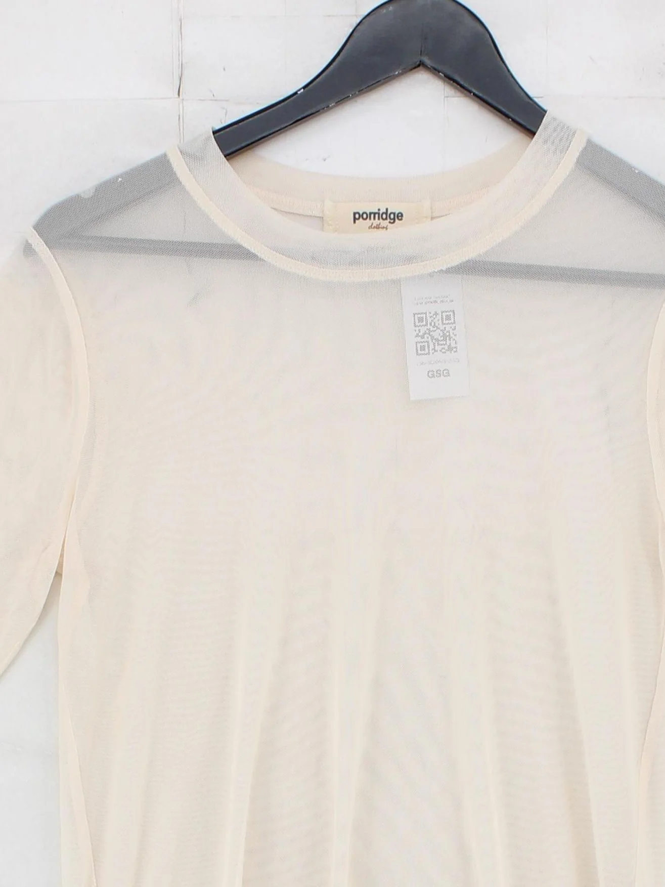 Porridge Women's Top S Cream Polyester with Spandex Basic - Image 3