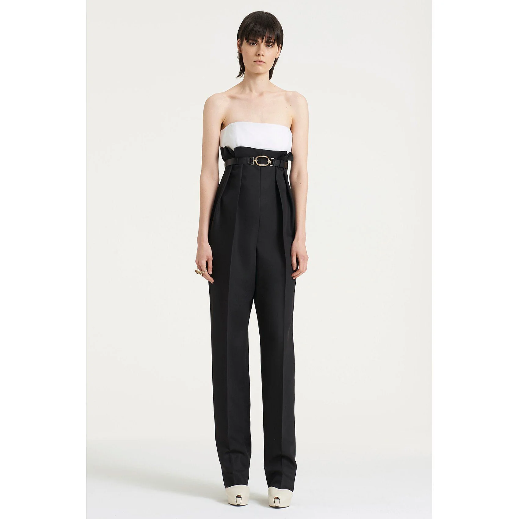 Ports 1961 Women's Jumpsuit UK 8 Black Wool with Viscose Tapered Jumpsuit