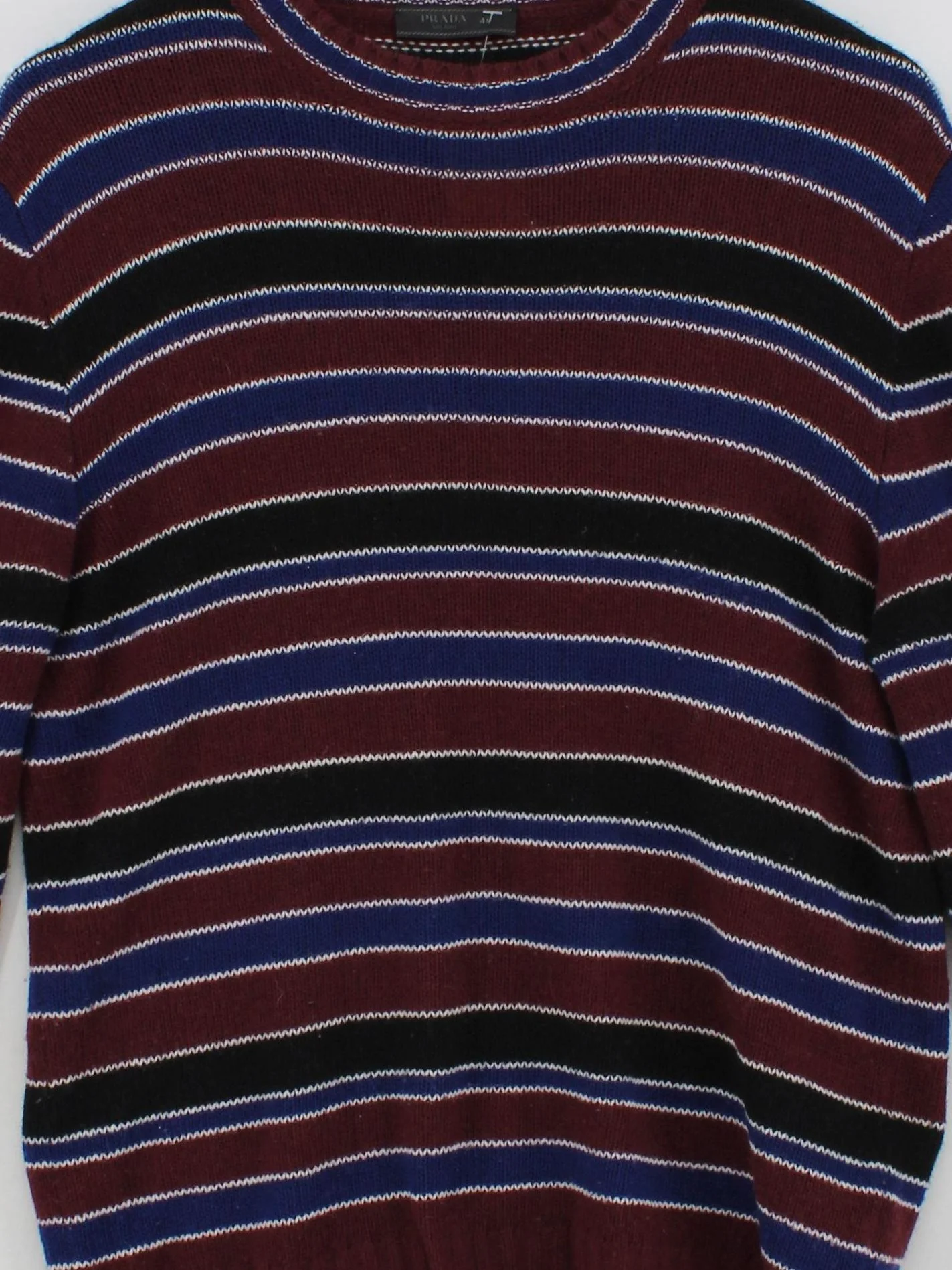 Prada Men's Jumper Chest: 46 in Multi Wool with Cashmere Pullover - Image 3