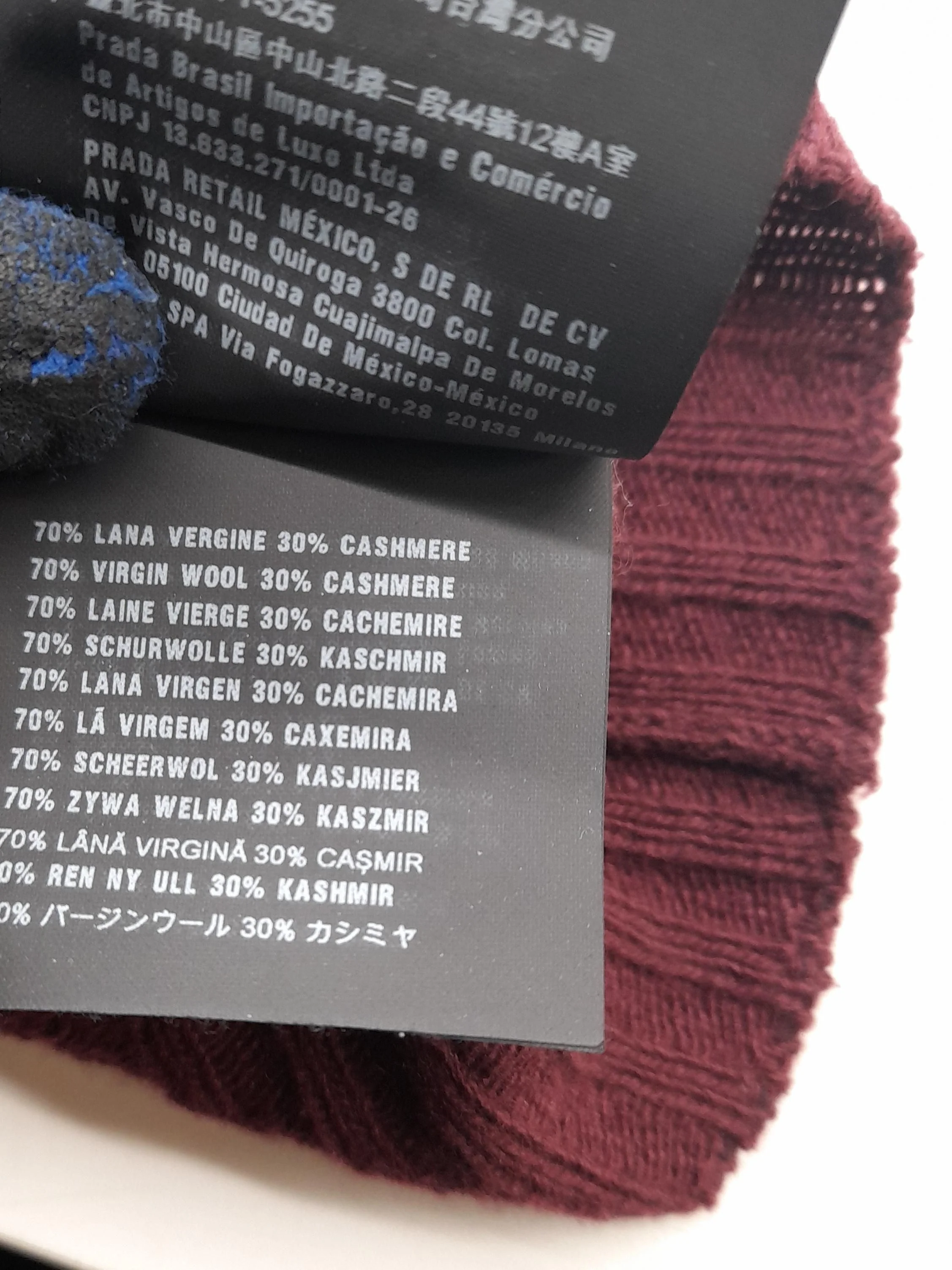 Prada Men's Jumper Chest: 46 in Multi Wool with Cashmere Pullover - Image 7