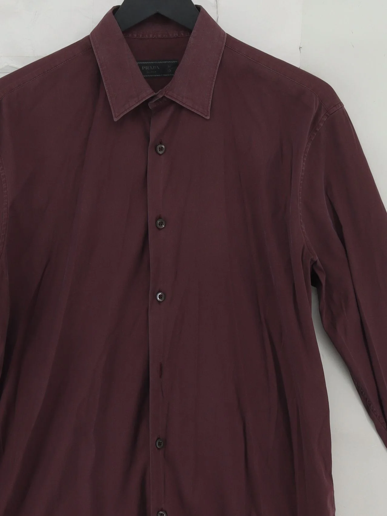 Prada Men's Shirt Chest: 38 in Red Cotton with Polyamide, Elastane Basic - Image 3