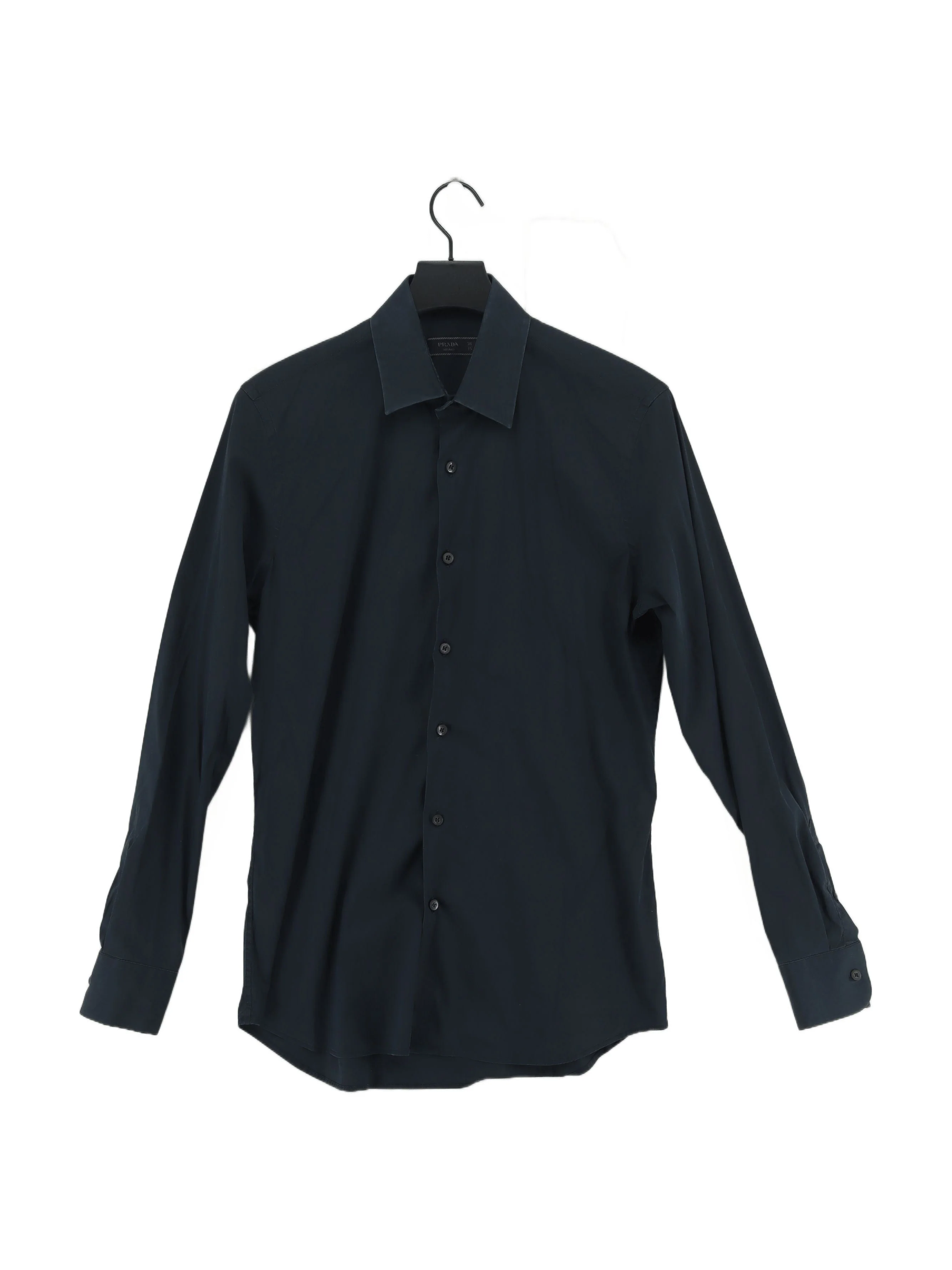 Prada Men's Shirt Collar: 15 in Blue 100% Other Basic