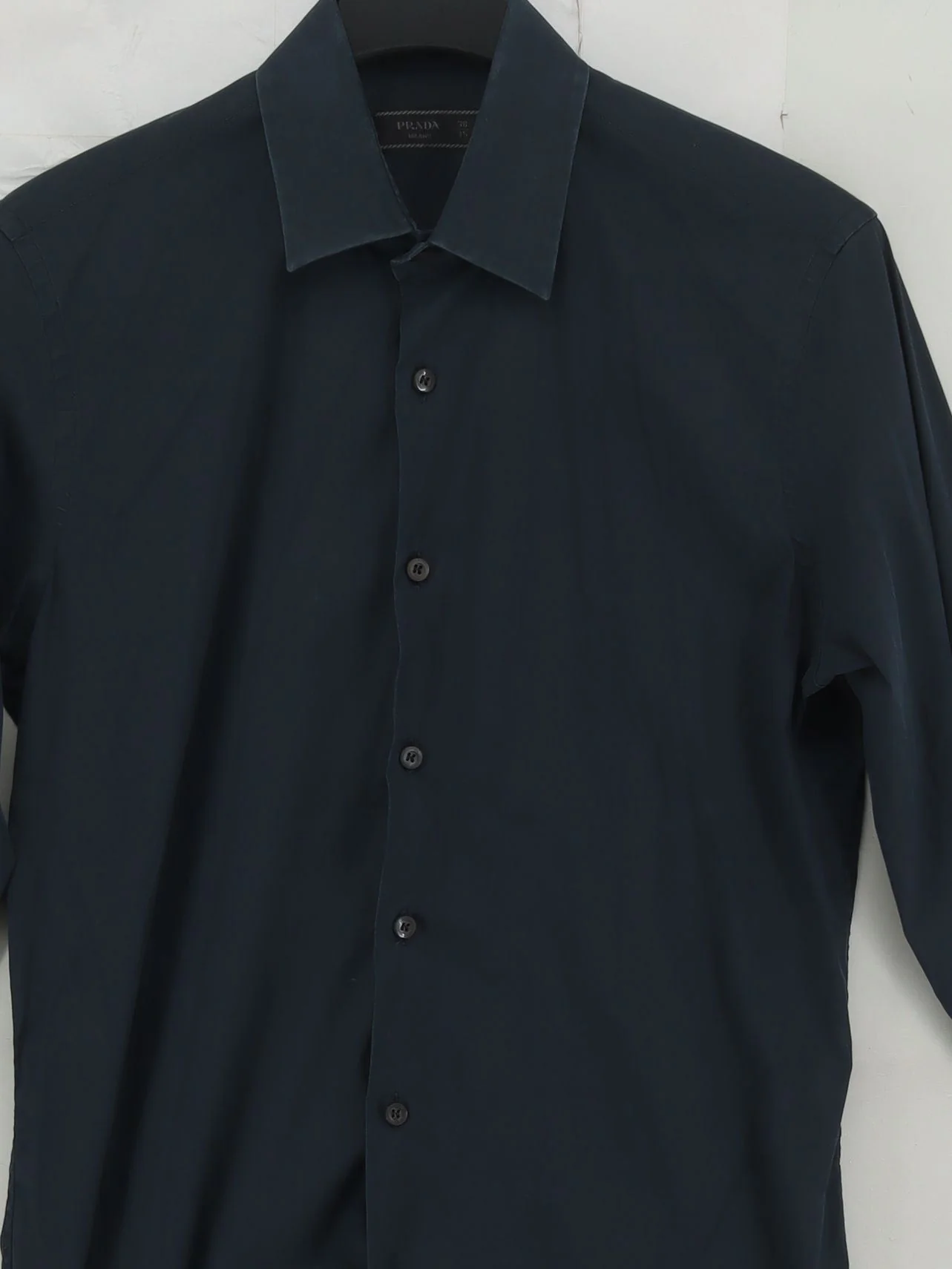 Prada Men's Shirt Collar: 15 in Blue 100% Other Basic - Image 3