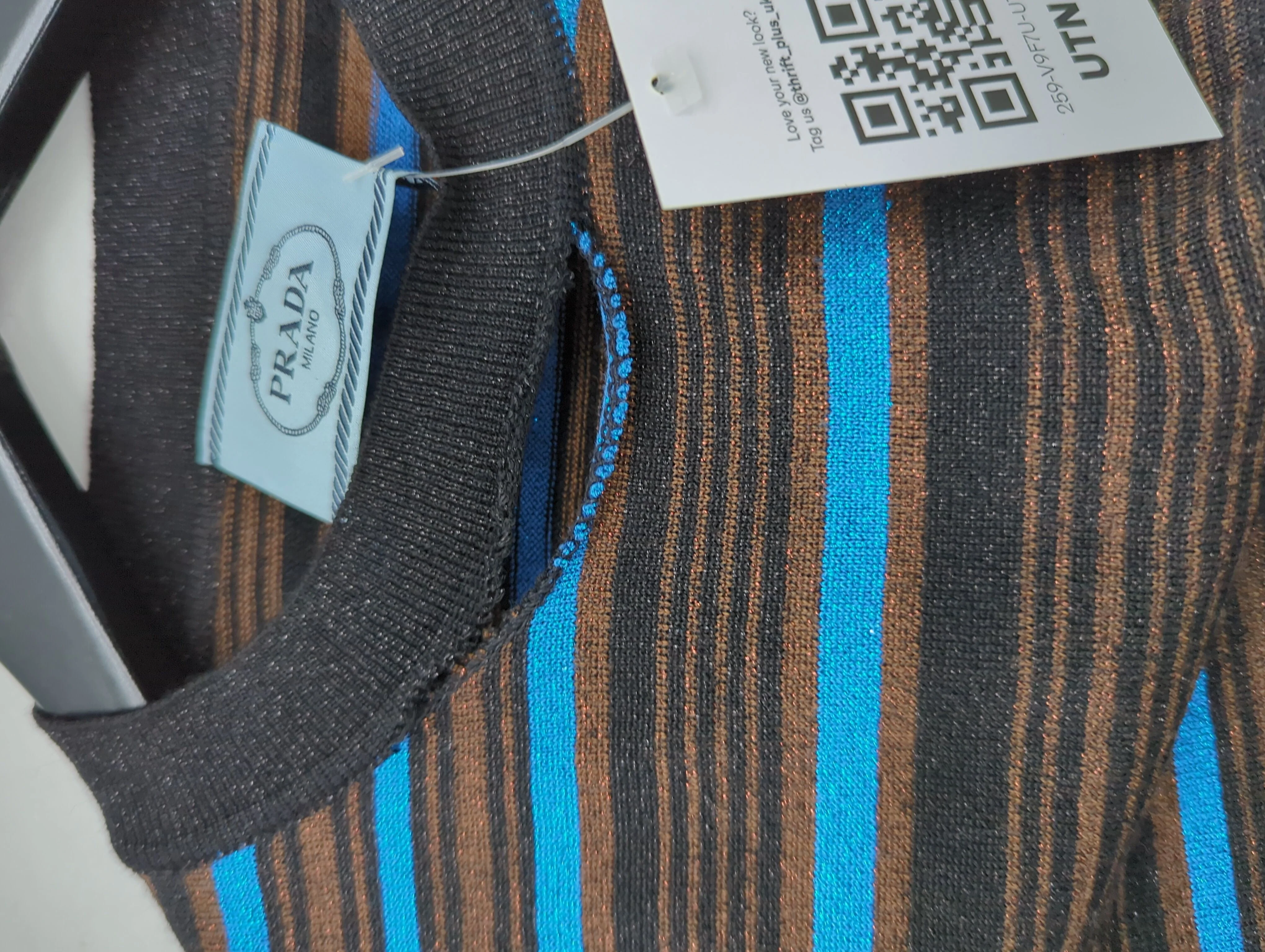 Prada Men's T-Shirt S Multi Striped Wool with Viscose, Other Basic - Image 5