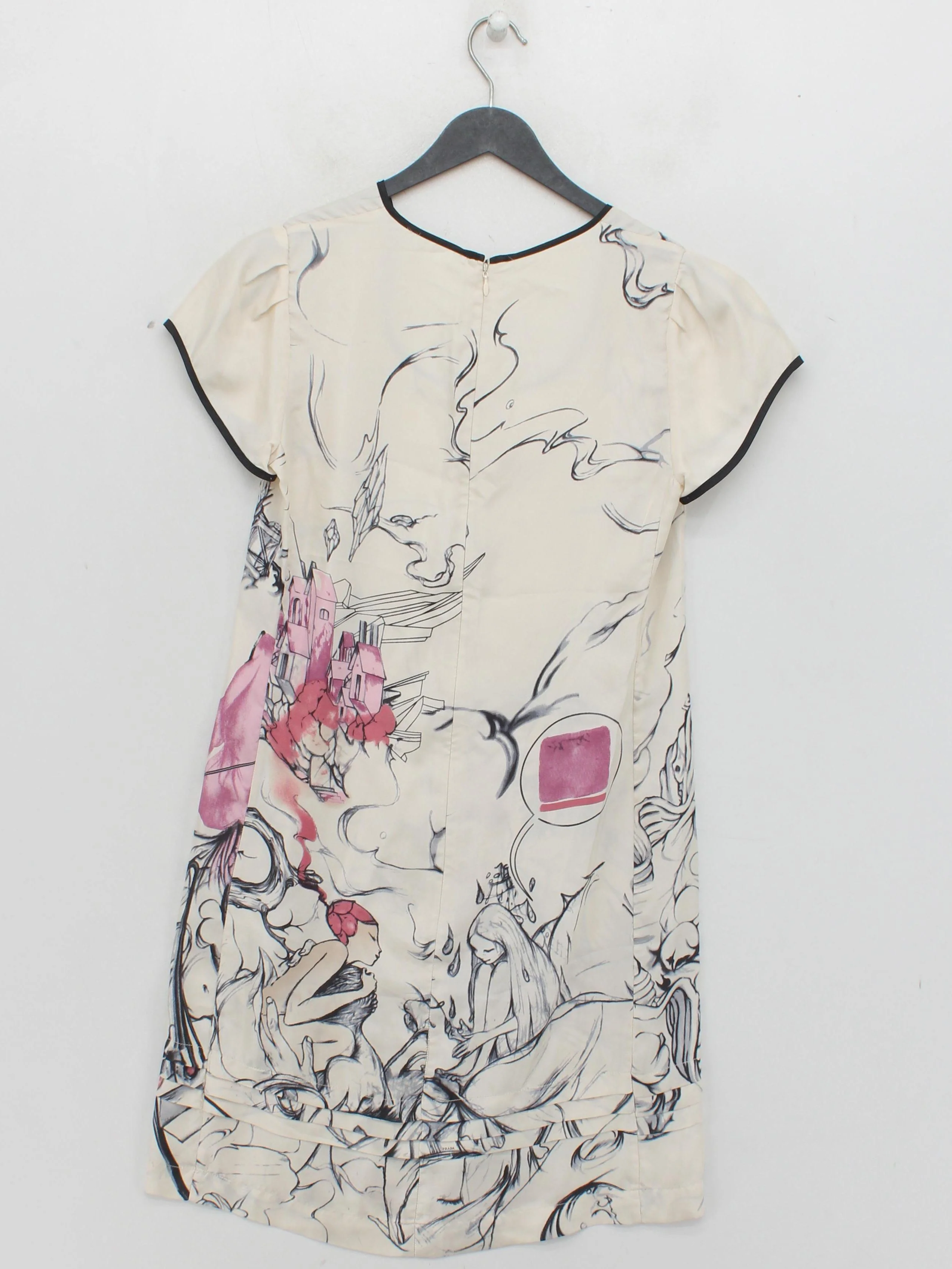 Prada T-Shirt Mini Dress UK10 in Cream - Image 2