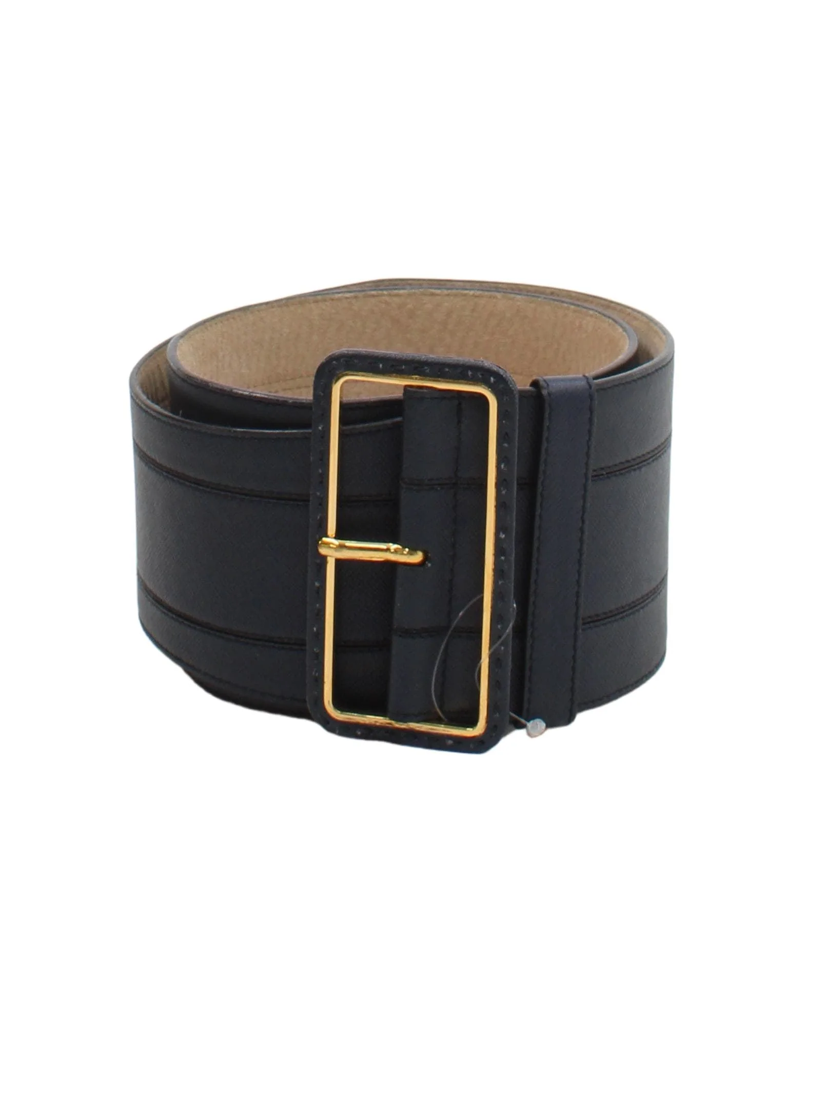 Prada Women's Belt M Blue 100% Leather Basic Belt