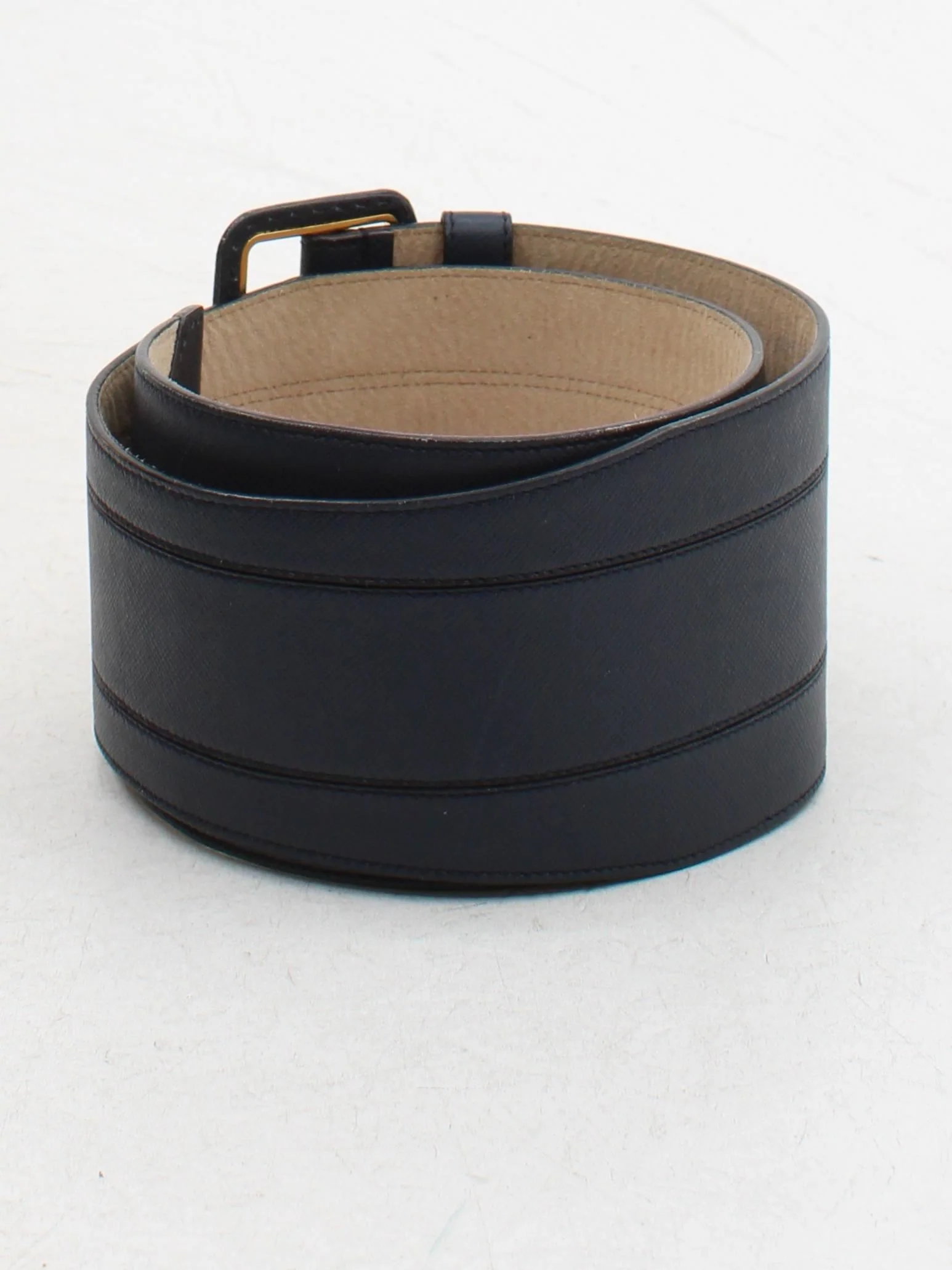 Prada Women's Belt M Blue 100% Leather Basic Belt - Image 2