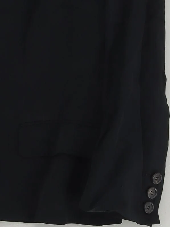 Prada Women's Blazer UK 16 Black Viscose with Silk Overcoat - Image 4