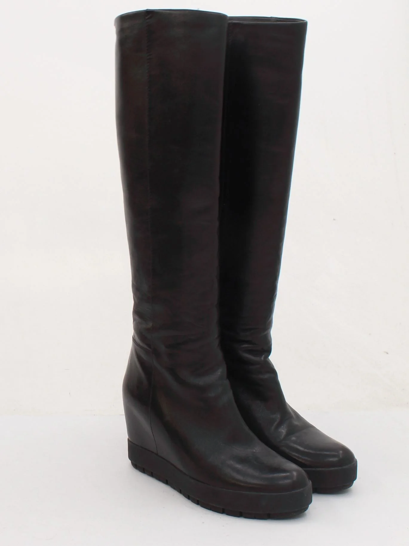 Prada Women's Boots UK 5 Black 100% Leather Platform - Image 4