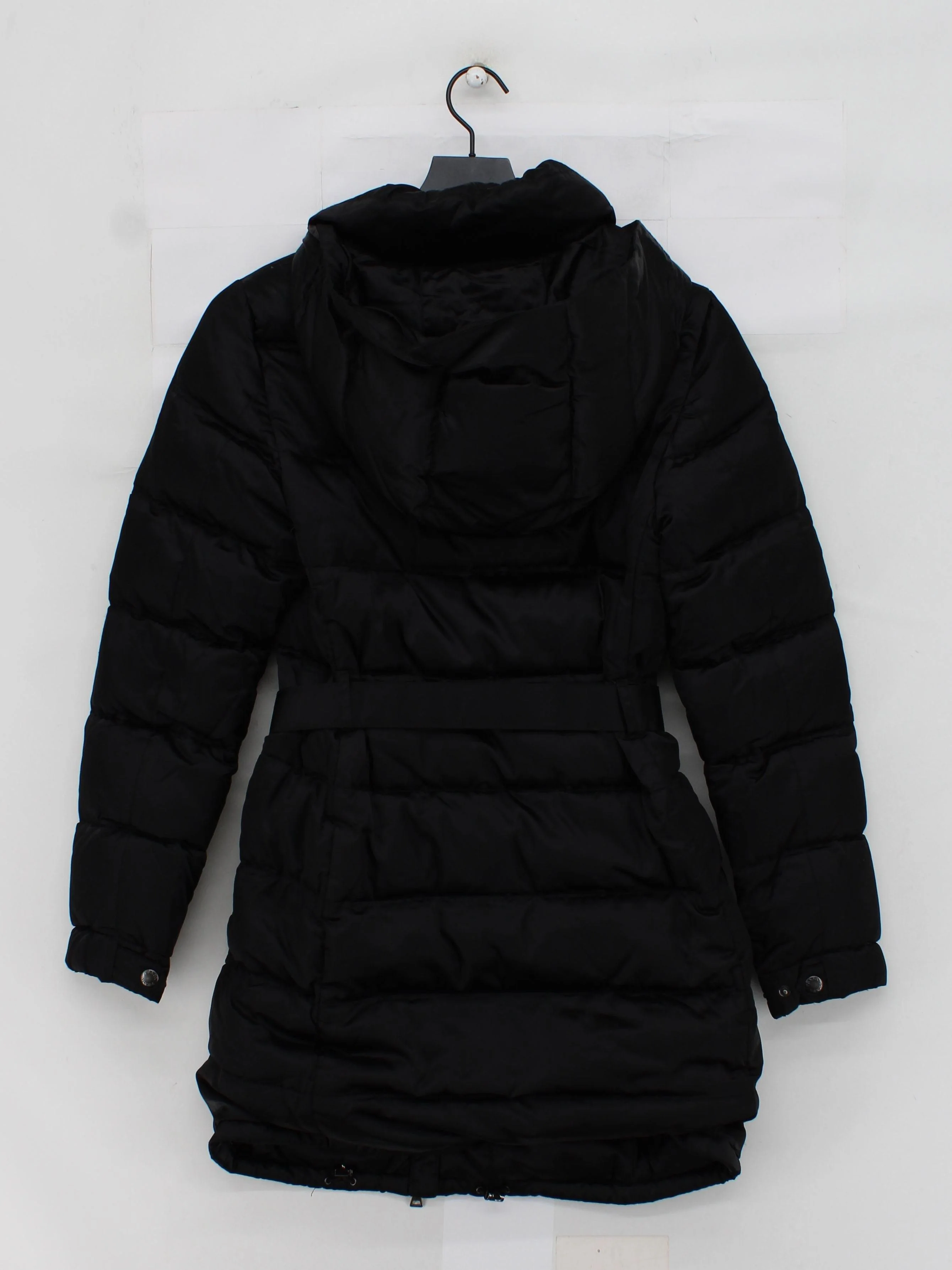 Prada Women's Coat L Black Polyamide with Animal Fur Puffer Jacket - Image 2