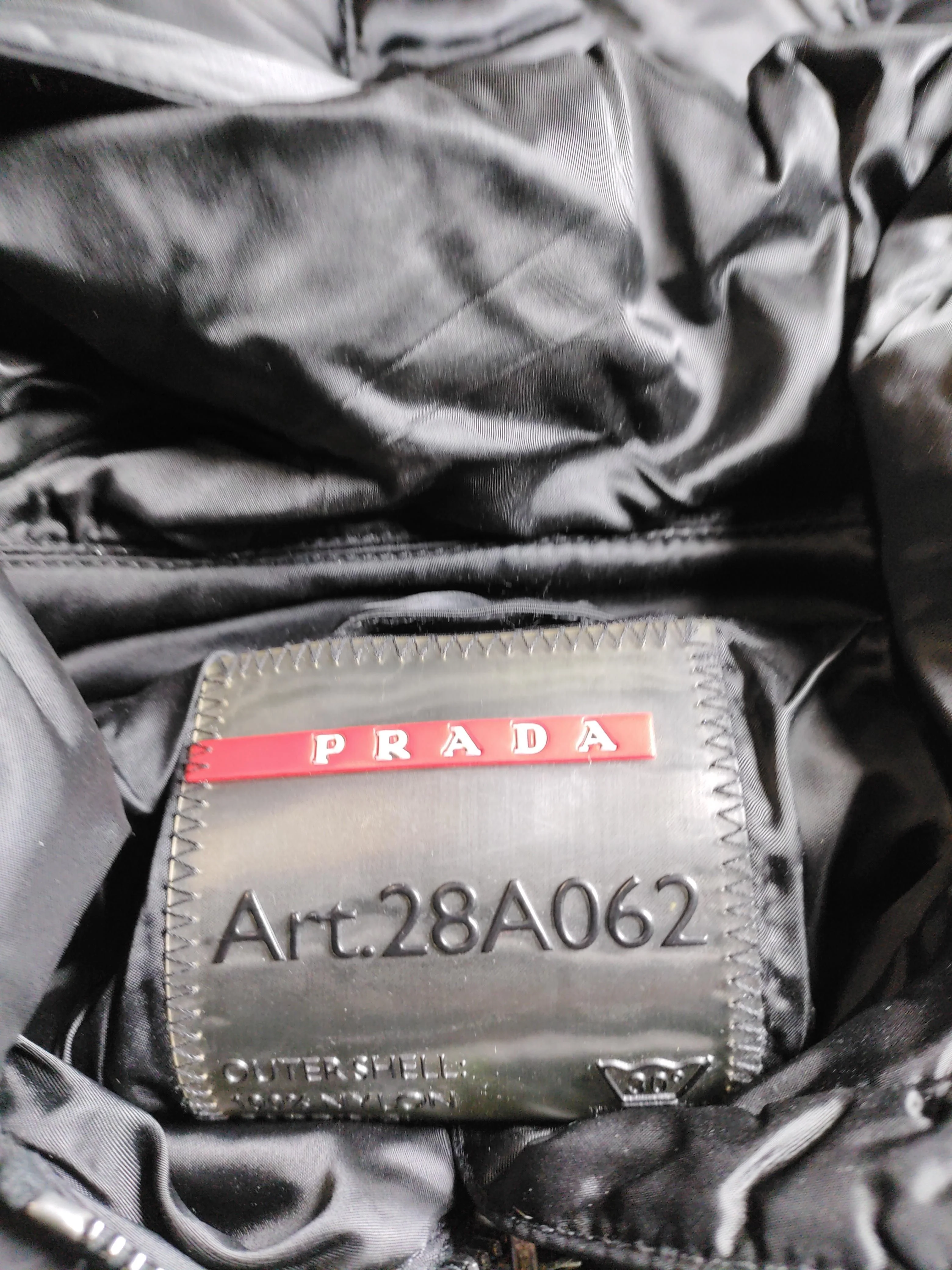 Prada Women's Coat L Black Polyamide with Animal Fur Puffer Jacket - Image 5