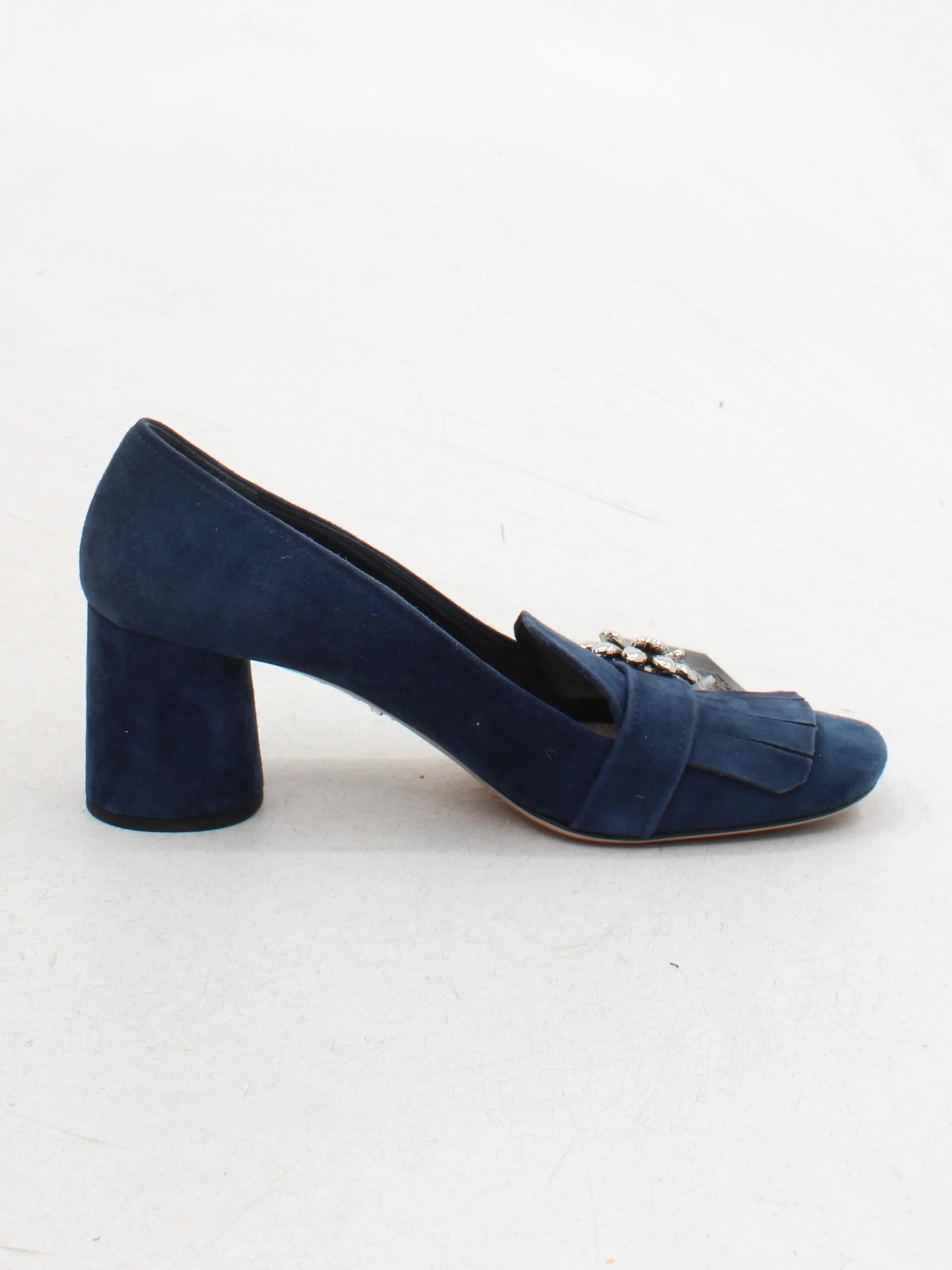 Prada Women's Heels UK 6.5 Blue 100% Suede Court - Image 5