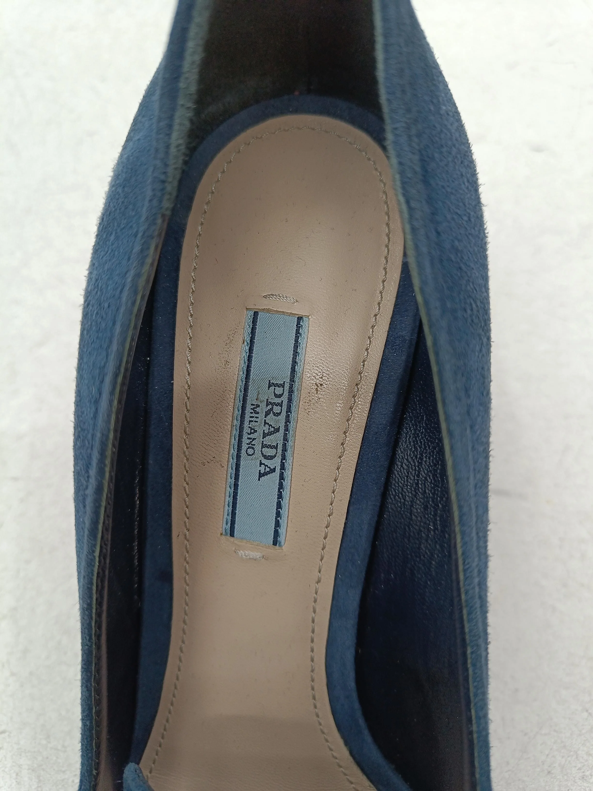Prada Women's Heels UK 6.5 Blue 100% Suede Court - Image 6
