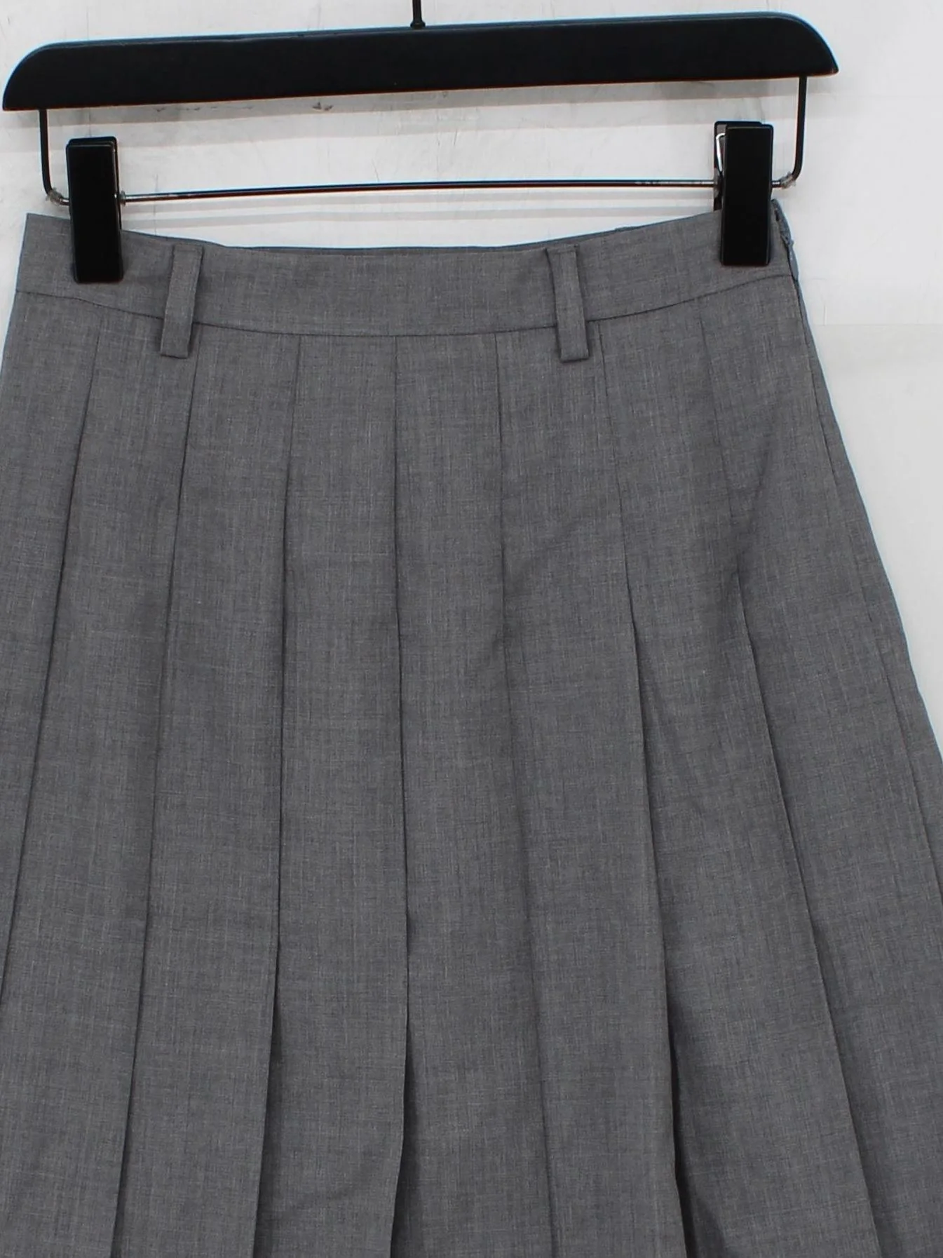 Prada Women's Midi Skirt UK 8 Grey Wool with Acetate, Rayon Midi Pleated - Image 3