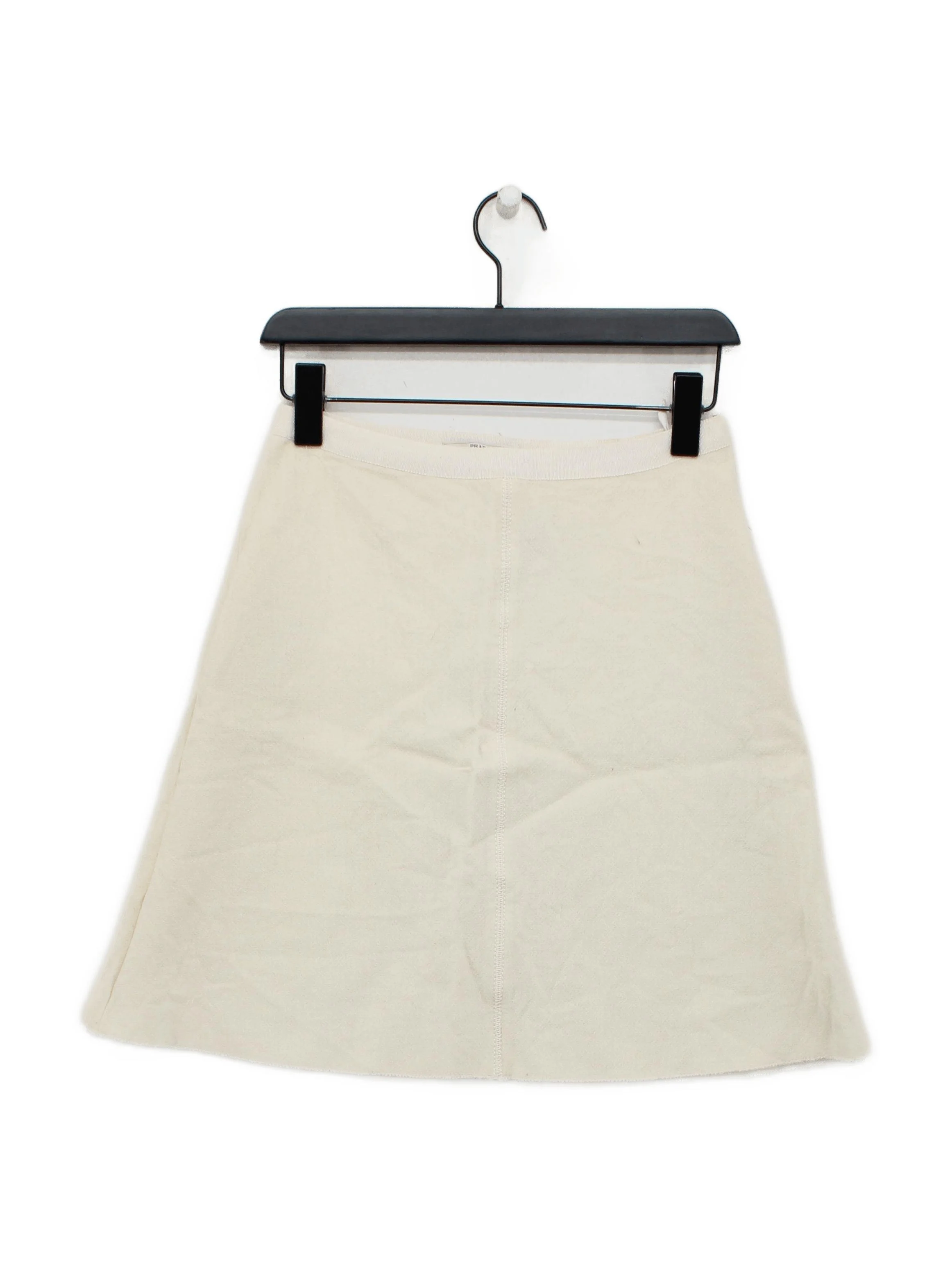 Prada Women's Mini Skirt UK 12 Cream 100% Wool Short Mini