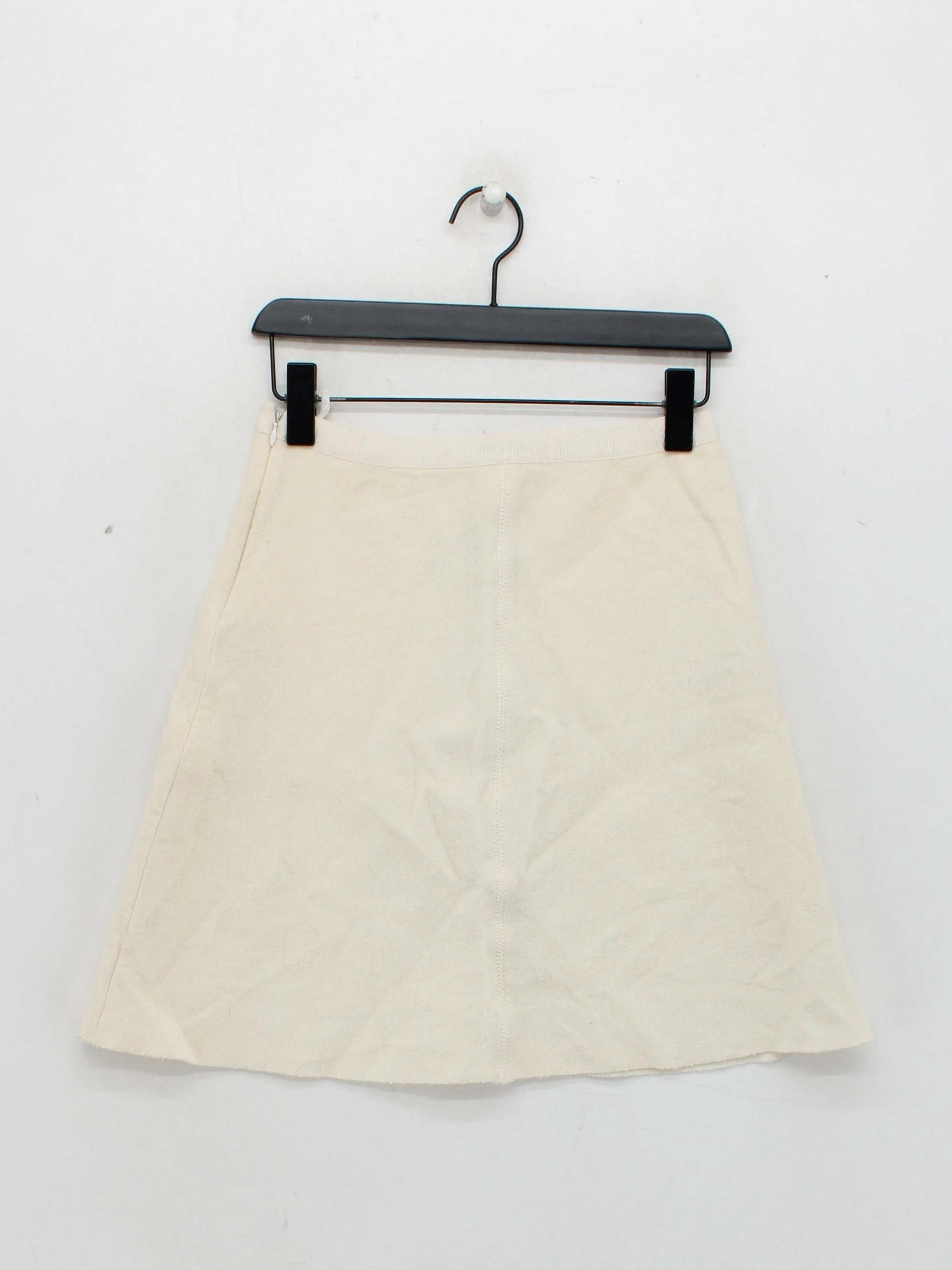 Prada Women's Mini Skirt UK 12 Cream 100% Wool Short Mini - Image 2