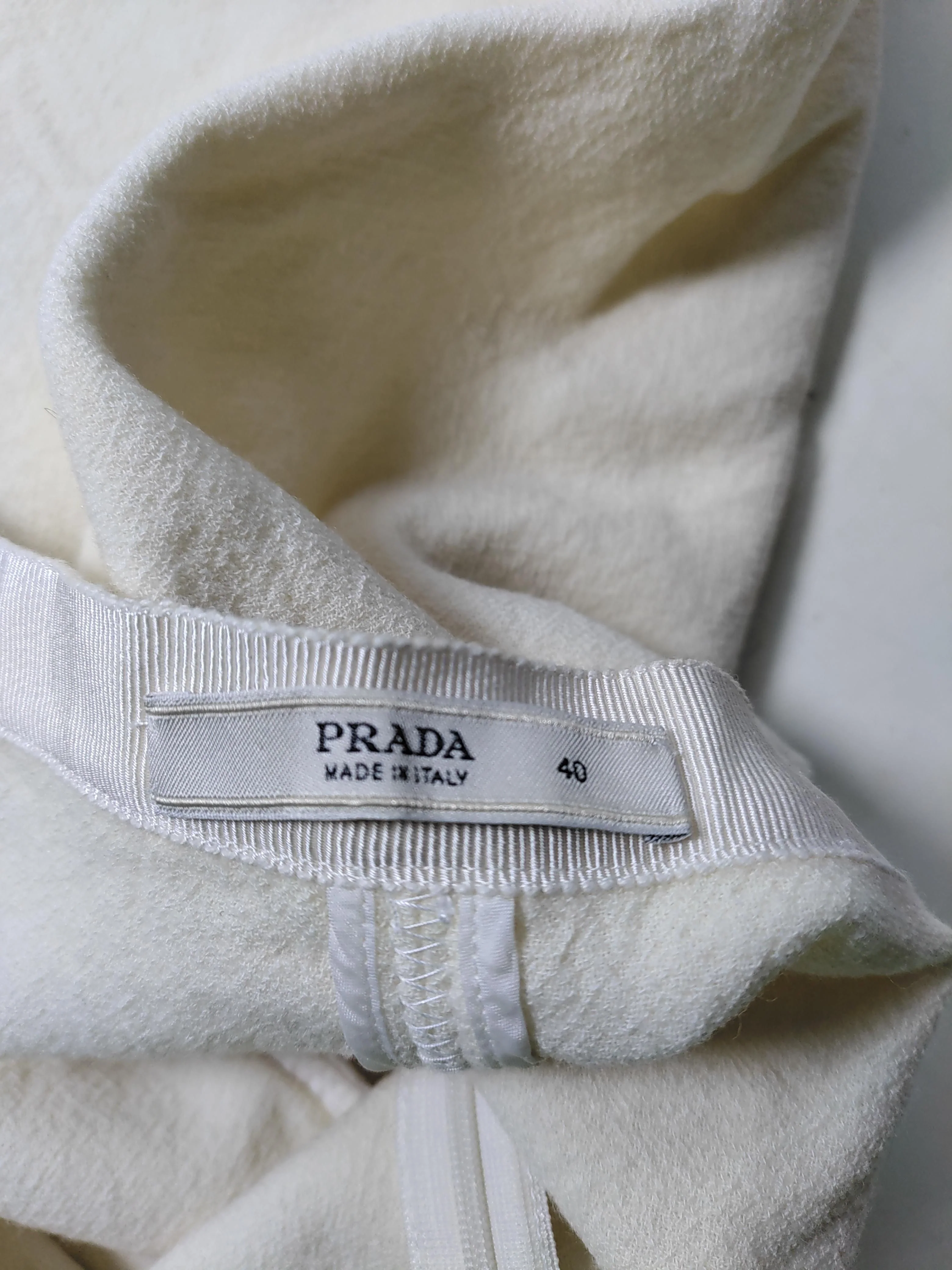 Prada Women's Mini Skirt UK 12 Cream 100% Wool Short Mini - Image 6