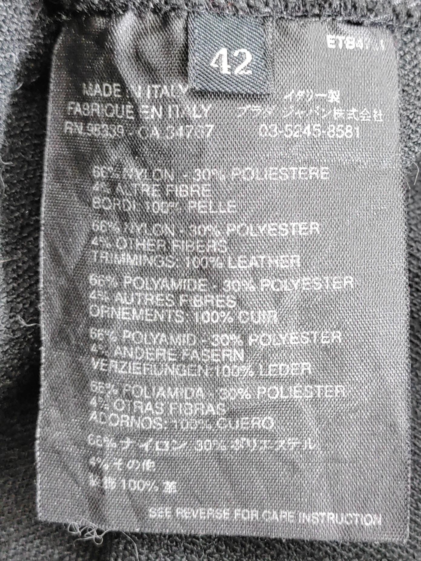 Prada Women's Mini Skirt UK 14 Black Nylon with Polyester, Other, Leather Mini - Image 6