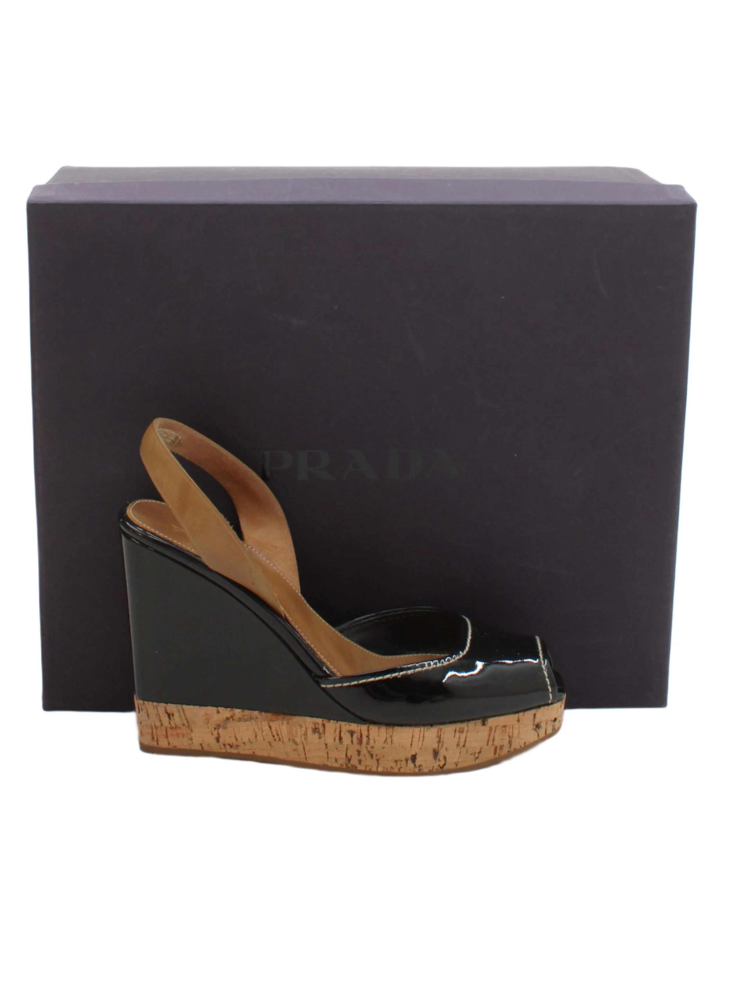 Prada Women's Sandals UK 3 Black Leather with Other Espadrille
