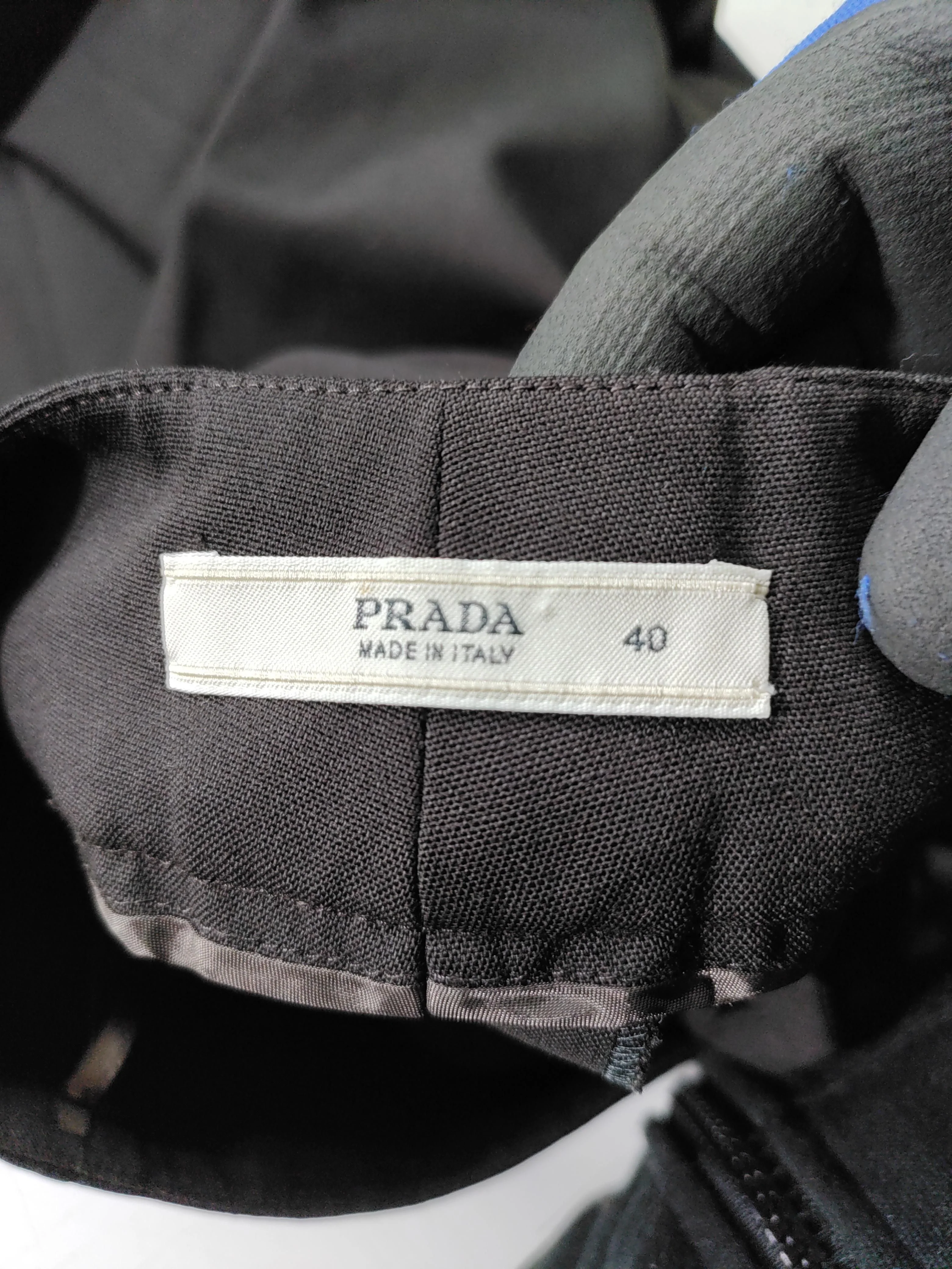 Prada Women's Suit Trousers UK 8 Brown Wool with Other Wide-Leg Dress Pants - Image 6
