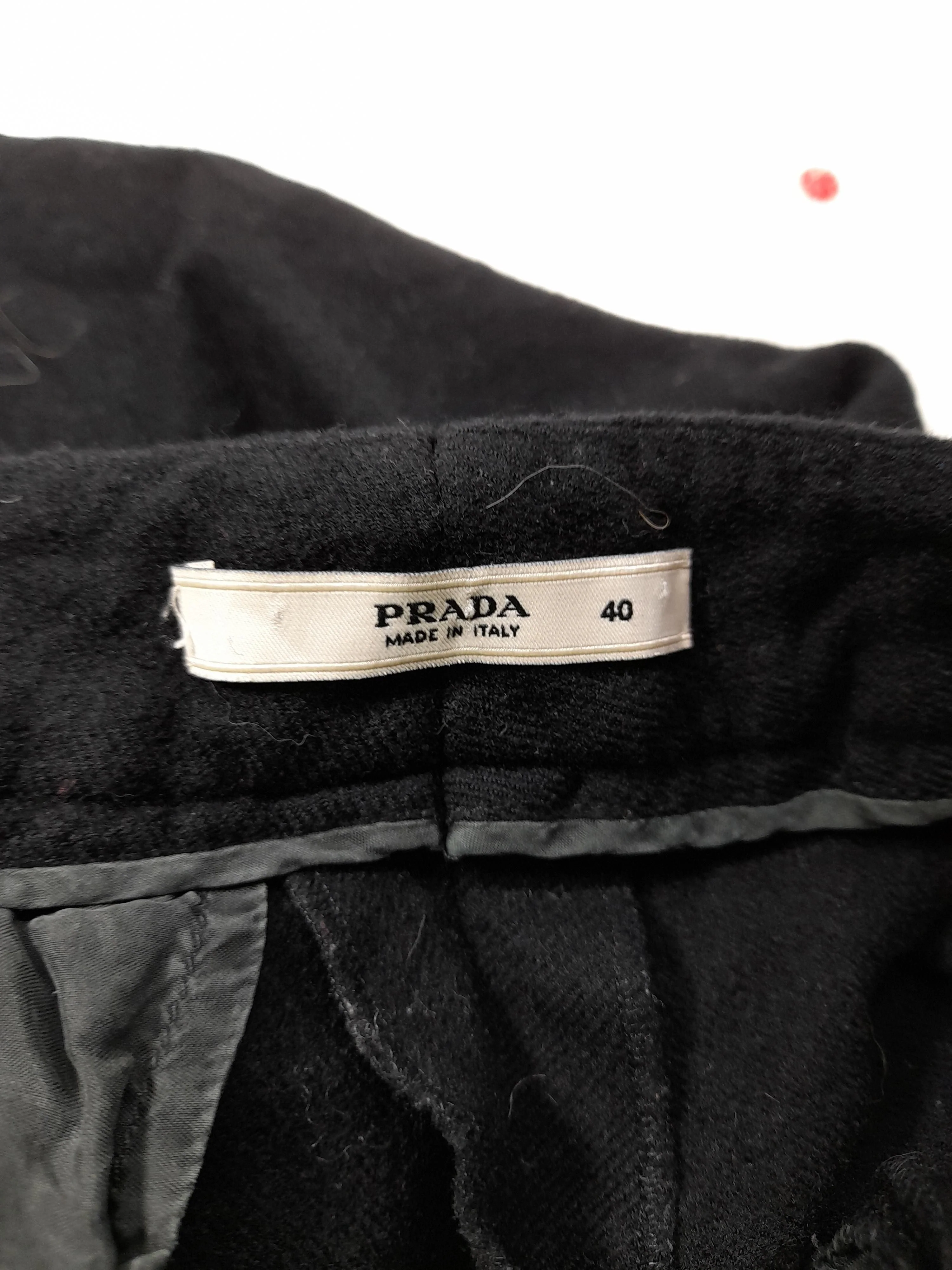 Prada Women's Trousers UK 8 Black 100% Wool Wide-Leg Cropped - Image 5