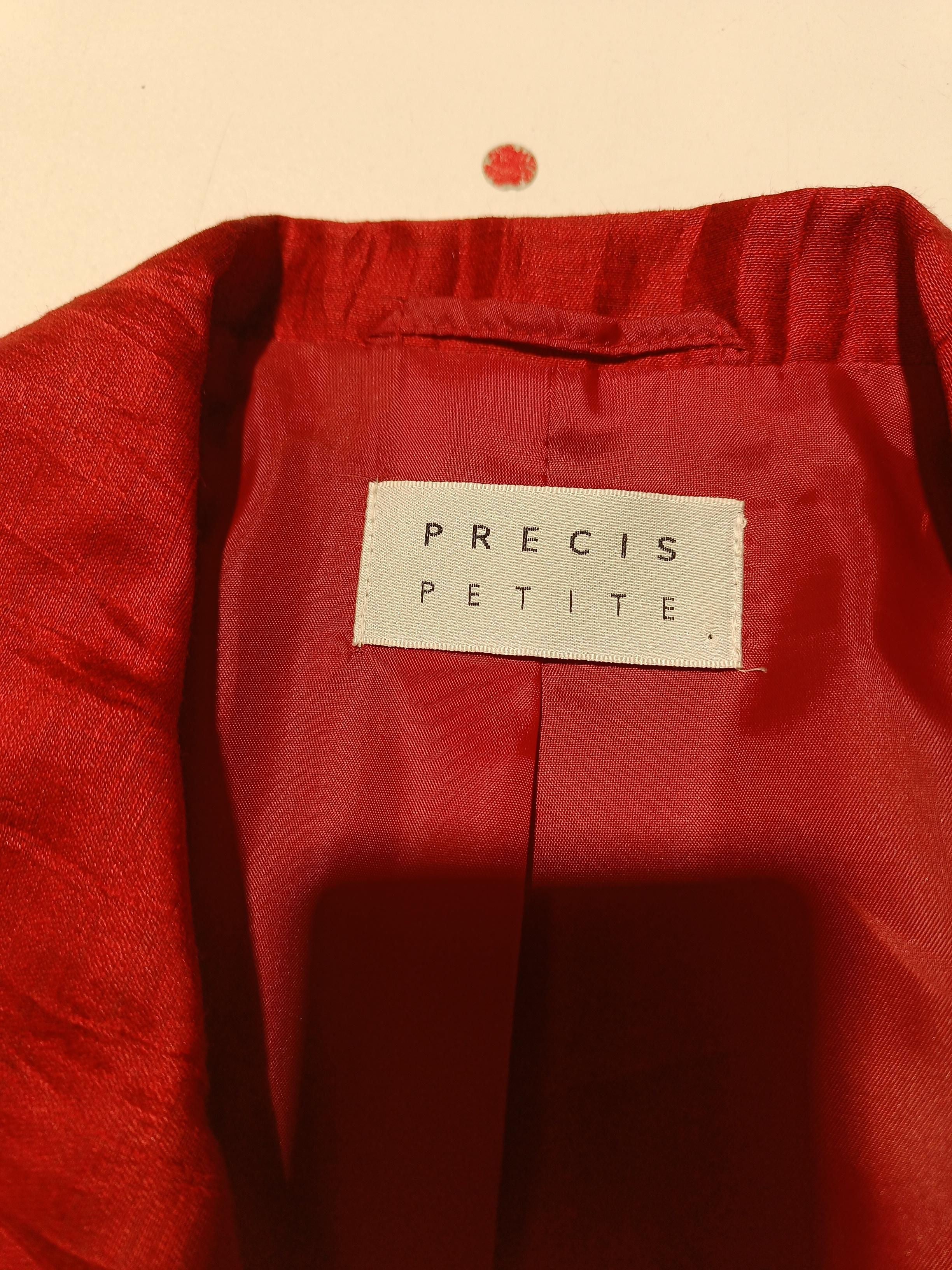 Precis Petite Women's Blazer UK 8 Red Linen with Polyamide, Polyester Overcoat - Image 5