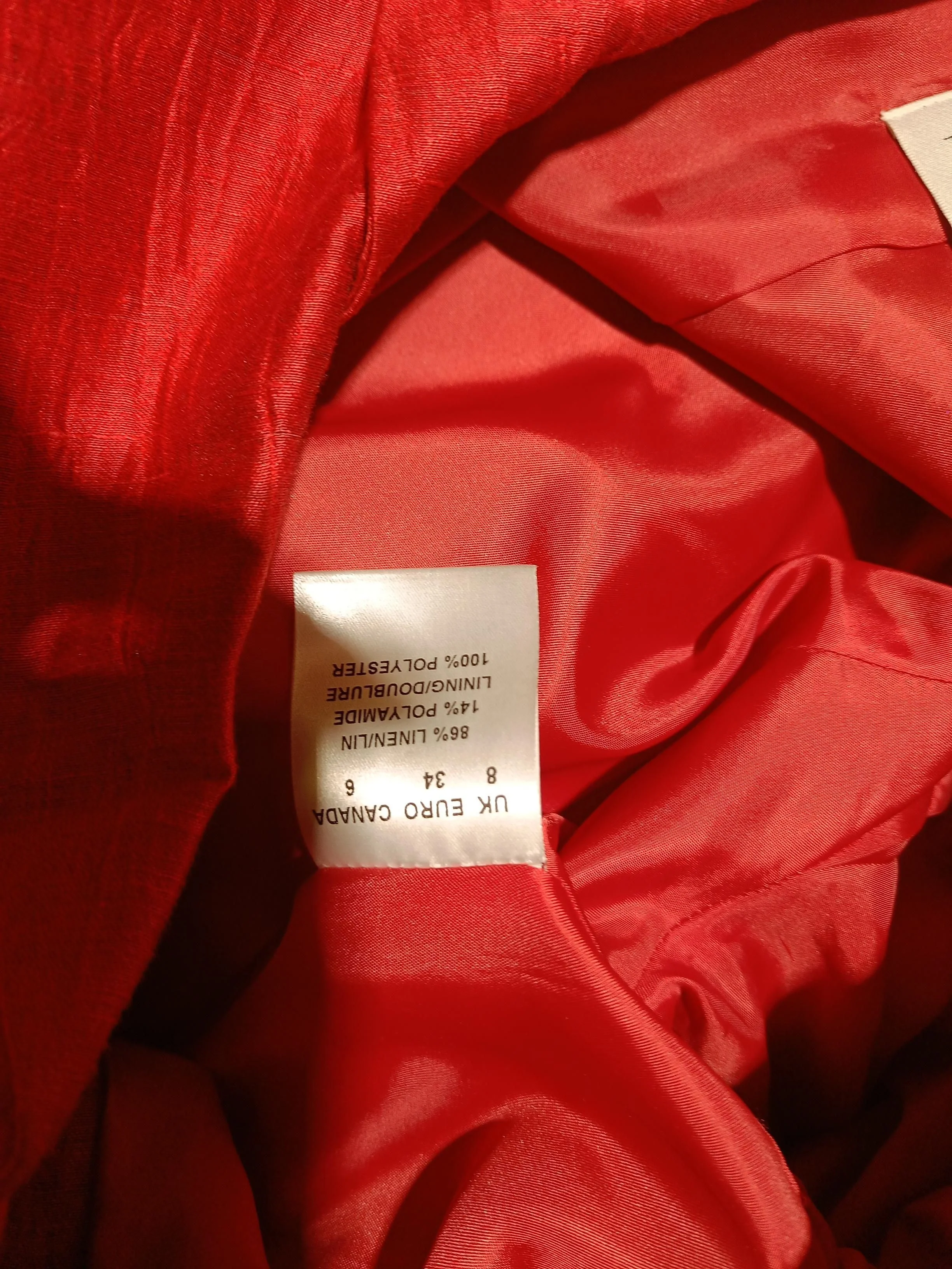 Precis Petite Women's Blazer UK 8 Red Linen with Polyamide, Polyester Overcoat - Image 6