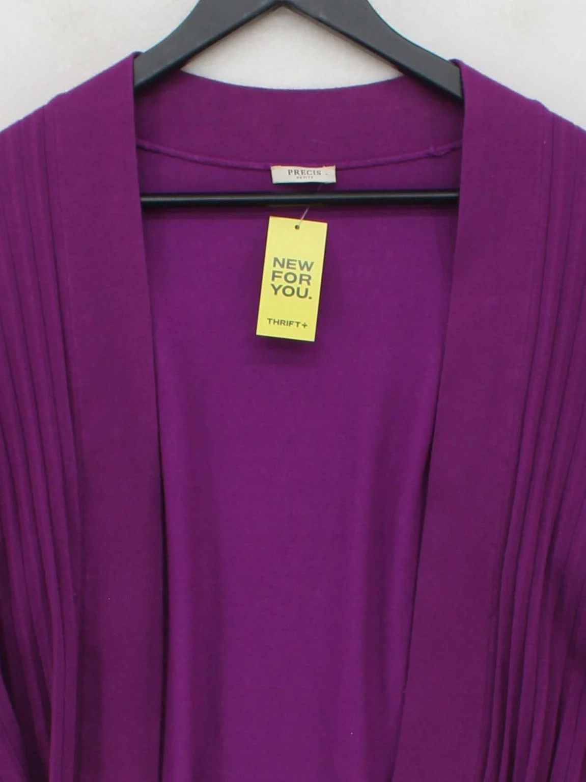 Precis Petite Women's Cardigan M Purple Viscose with Nylon V-Neck Cardigan - Image 3