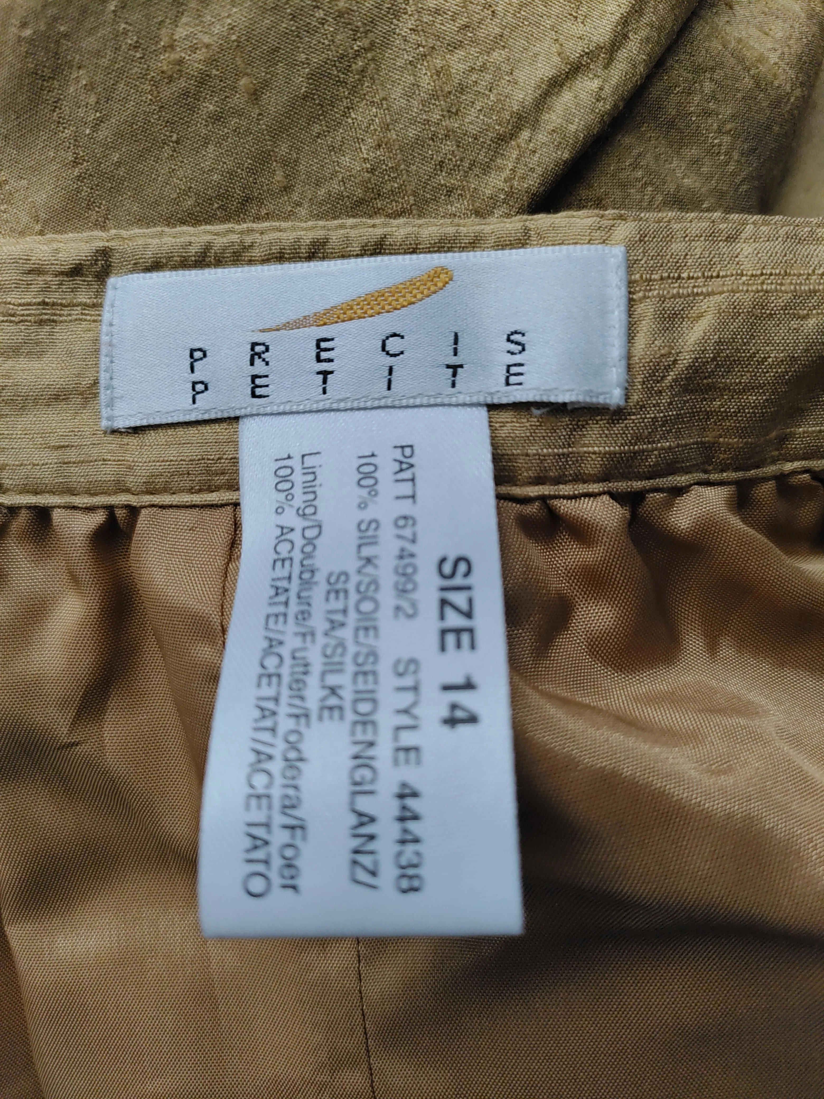 Precis Petite Women's Midi Skirt UK 14 Tan Silk with Acetate Midi A-Line - Image 6
