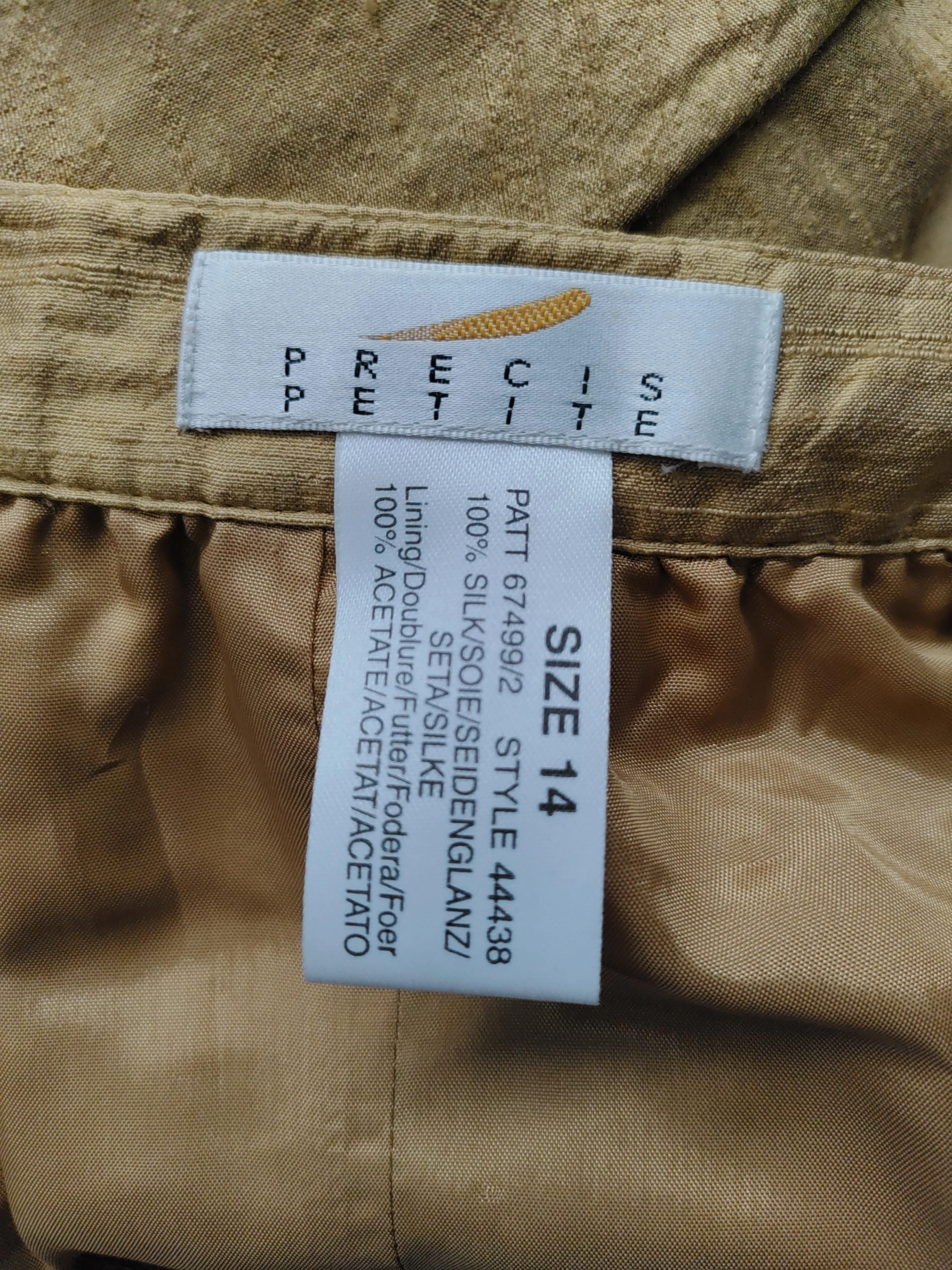 Precis Petite Women's Midi Skirt UK 14 Tan Silk with Acetate Midi A-Line - Image 7