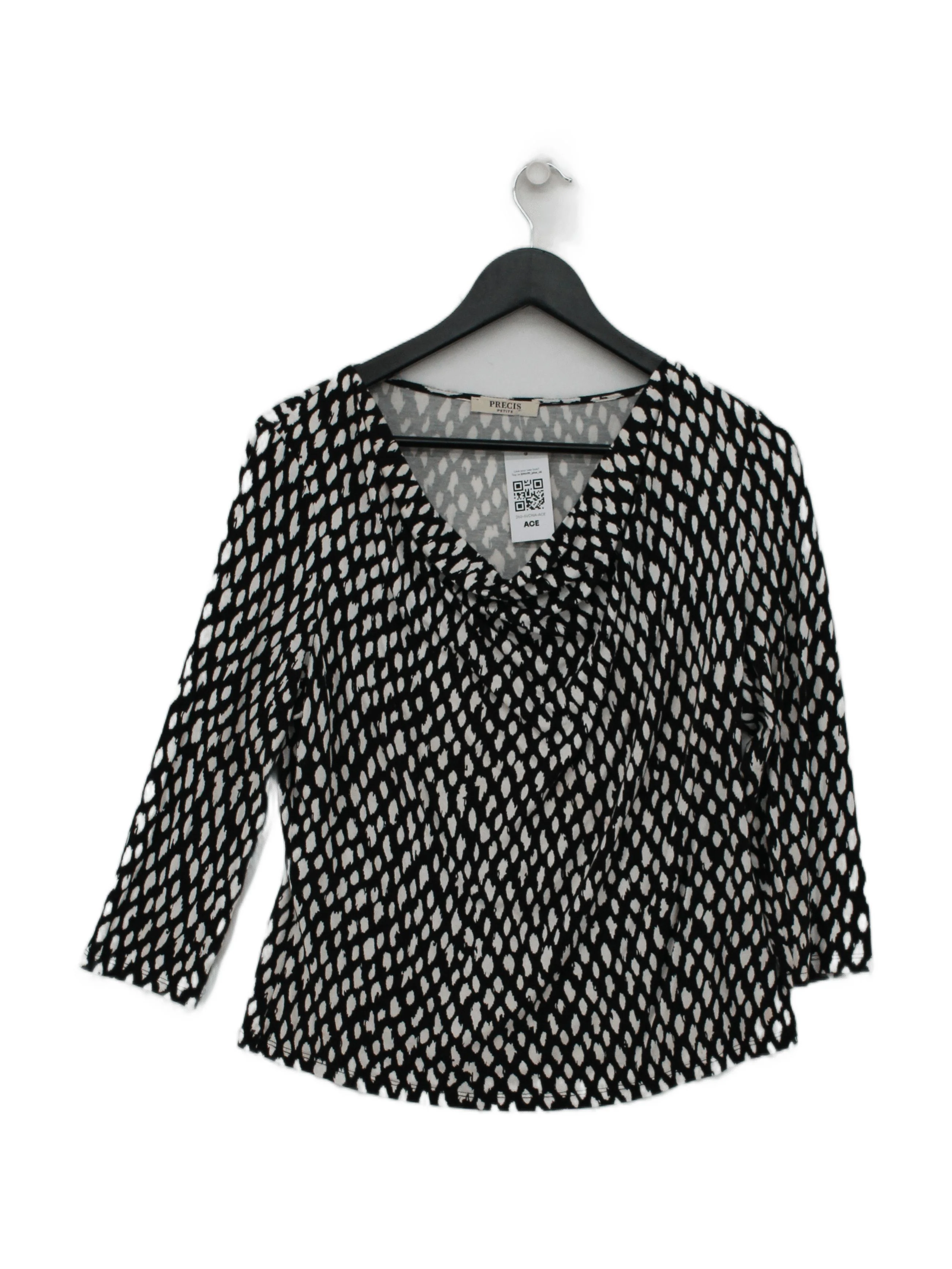 Precis Petite Women's Top UK 10 Multi 100% Other 3/4 Sleeve V-Neck Basic