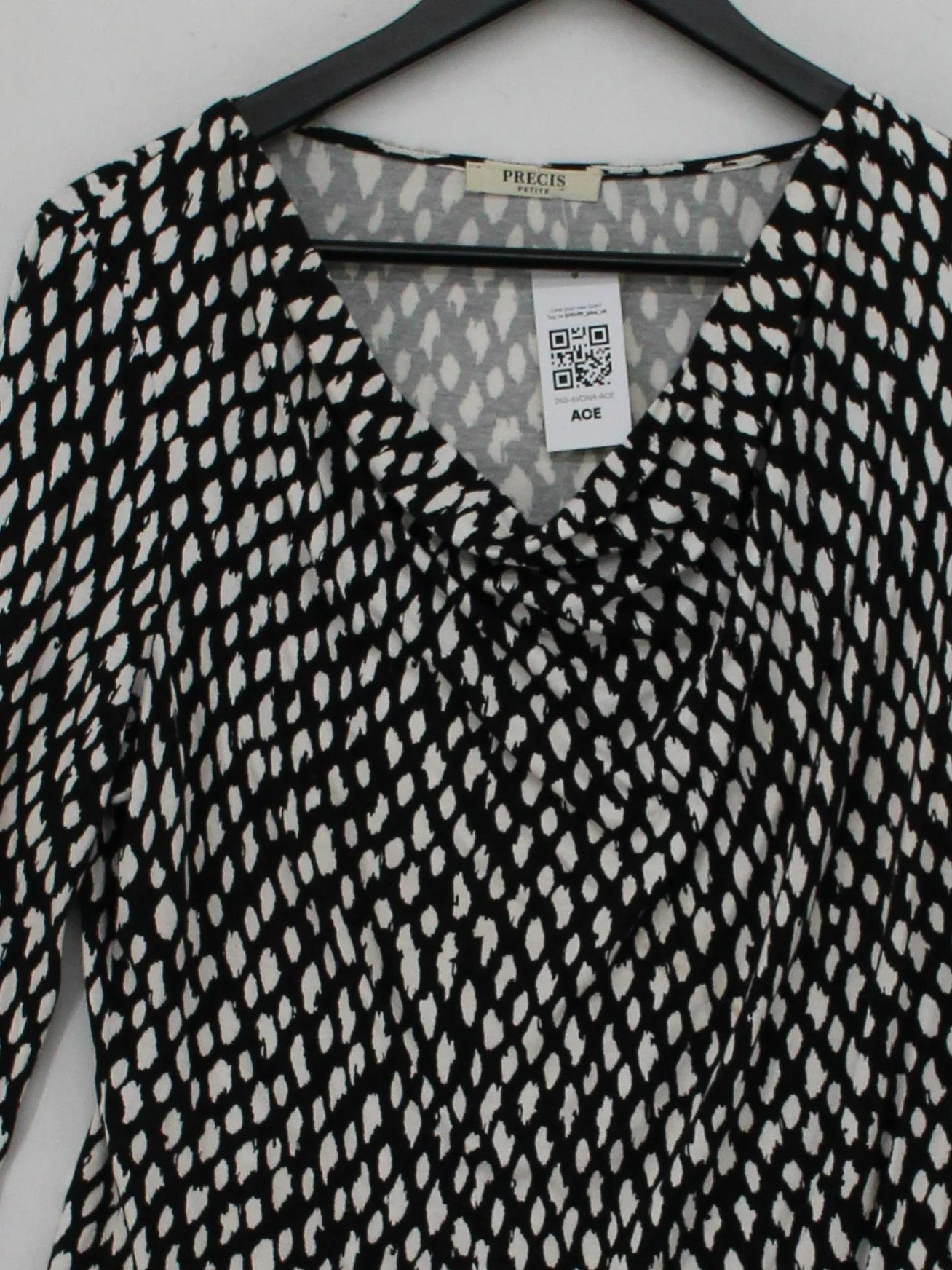 Precis Petite Women's Top UK 10 Multi 100% Other 3/4 Sleeve V-Neck Basic - Image 3