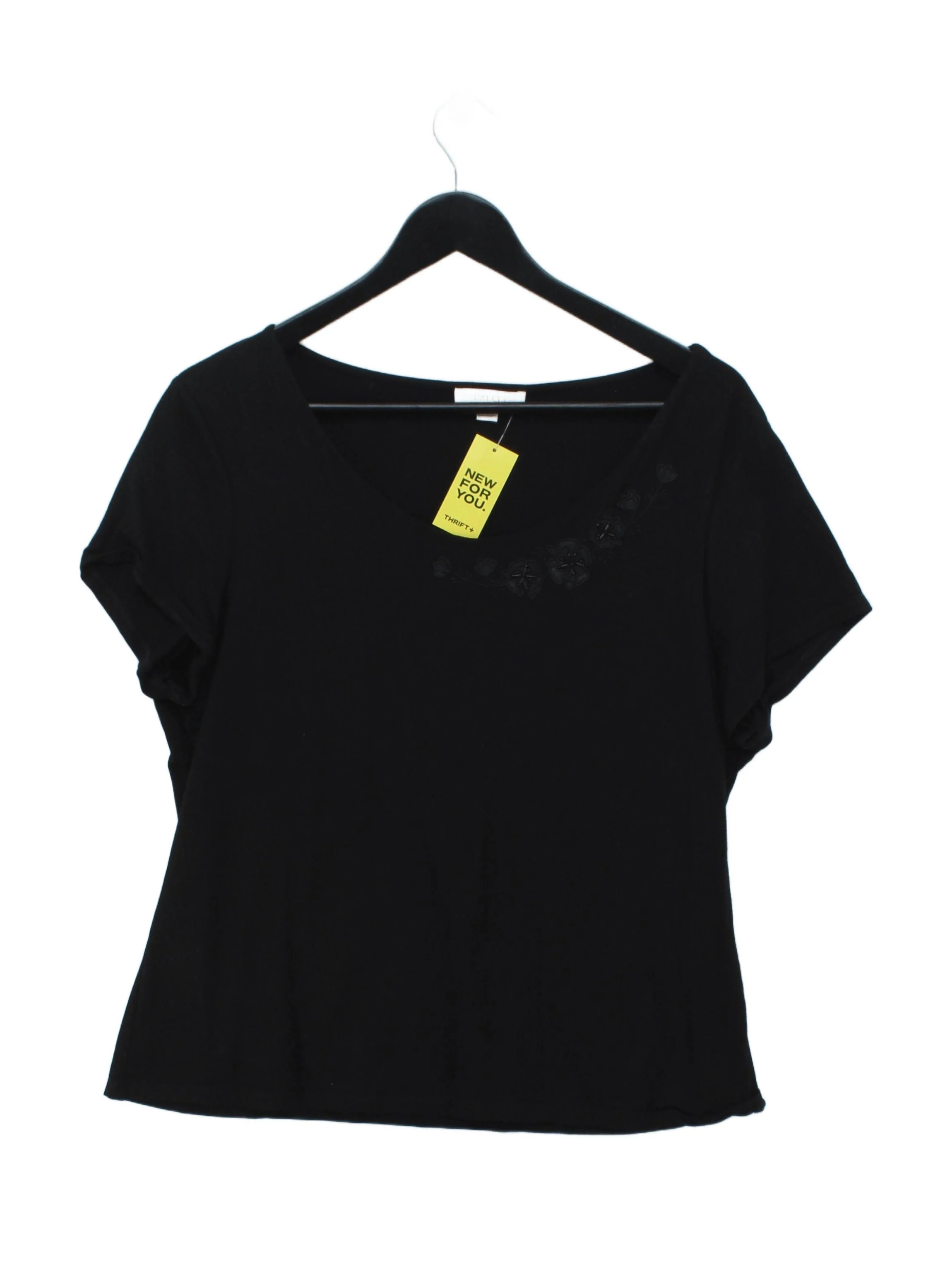 Precis Women's T-Shirt L Black Viscose with Elastane, Polyester Basic