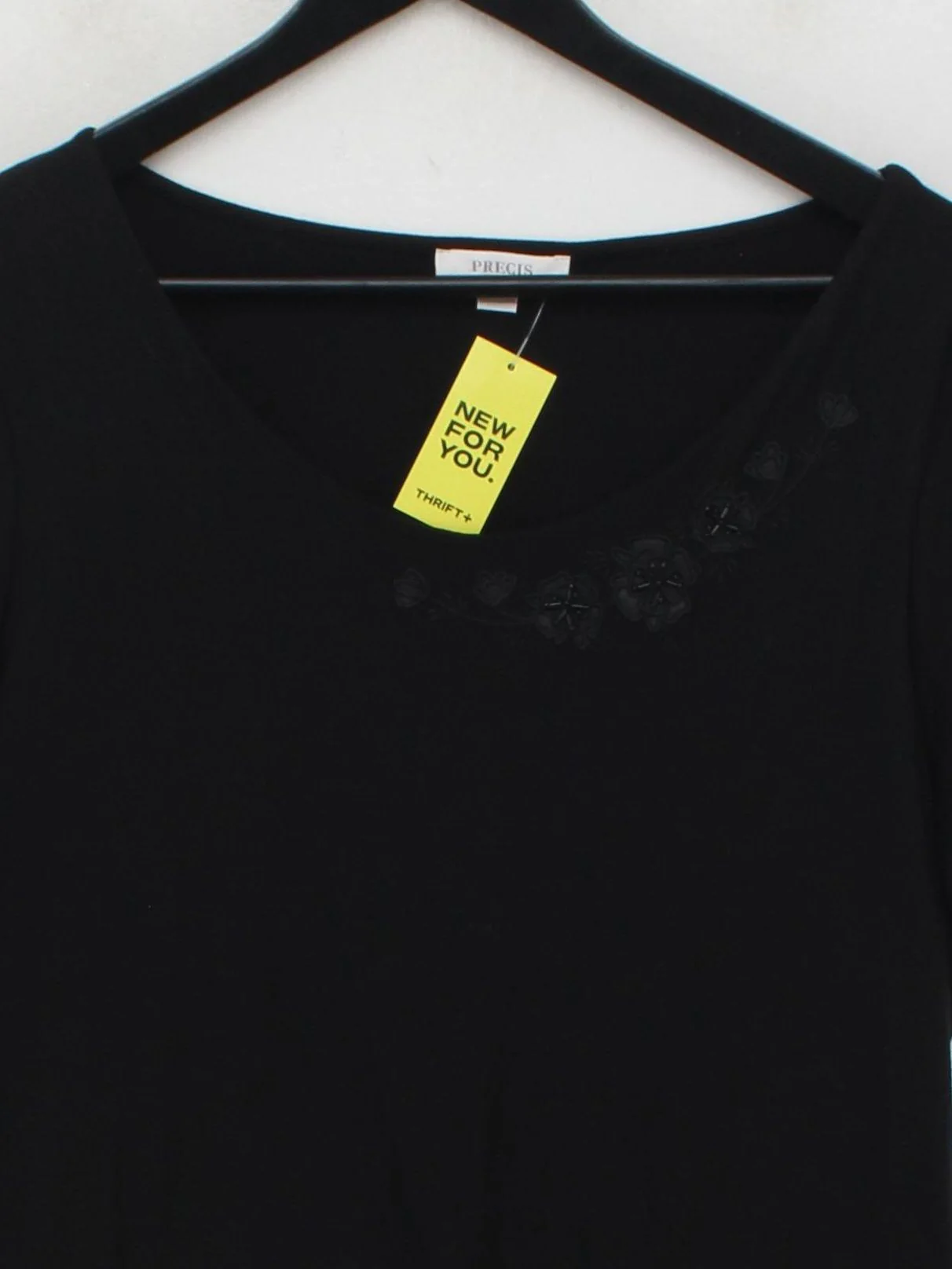 Precis Women's T-Shirt L Black Viscose with Elastane, Polyester Basic - Image 3