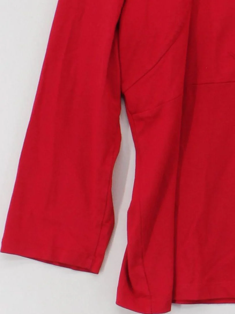 Precis Women's Top L Red Viscose with Elastane 3/4 Sleeve Square Neck Basic - Image 4