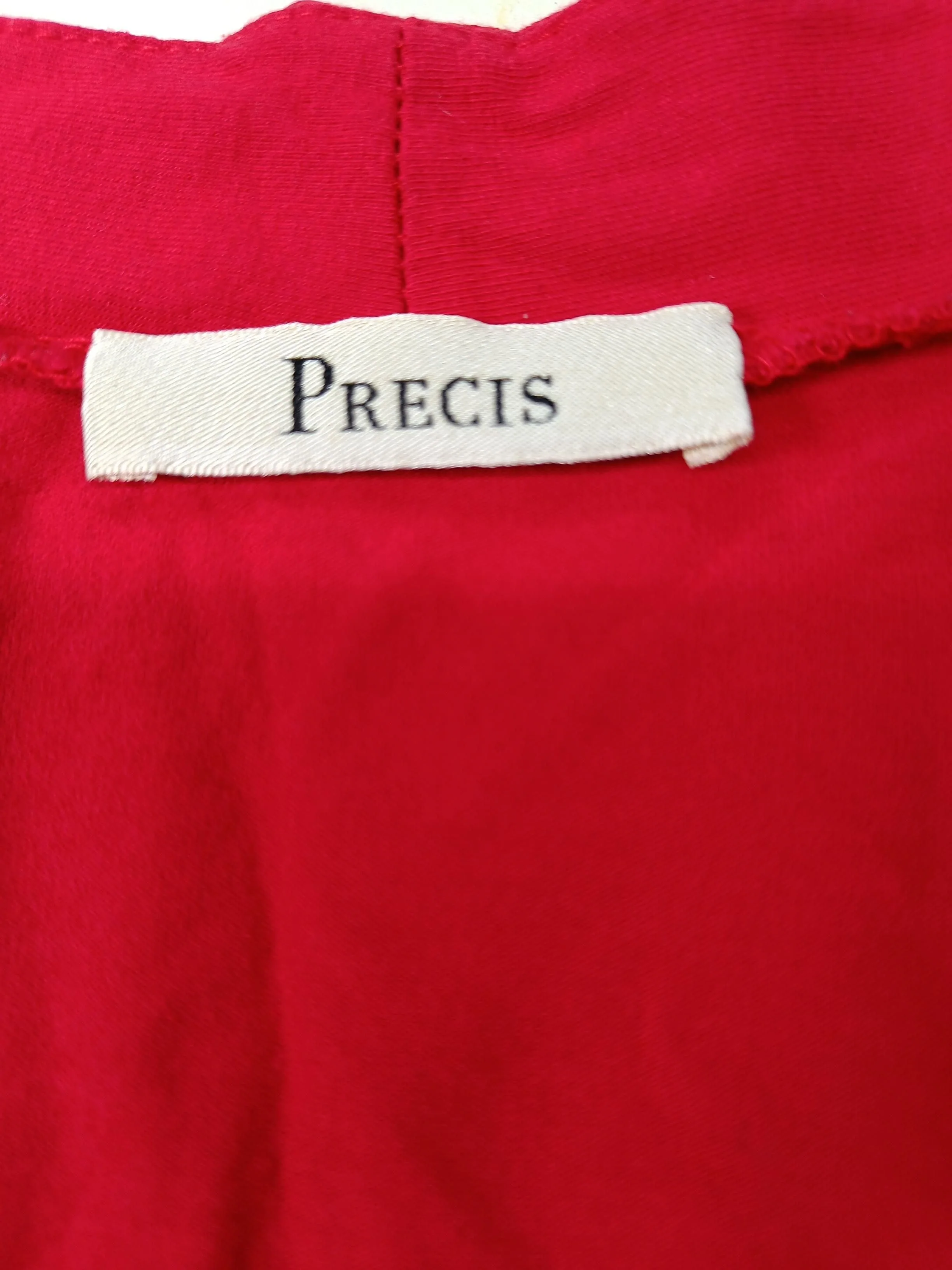 Precis Women's Top L Red Viscose with Elastane 3/4 Sleeve Square Neck Basic - Image 5