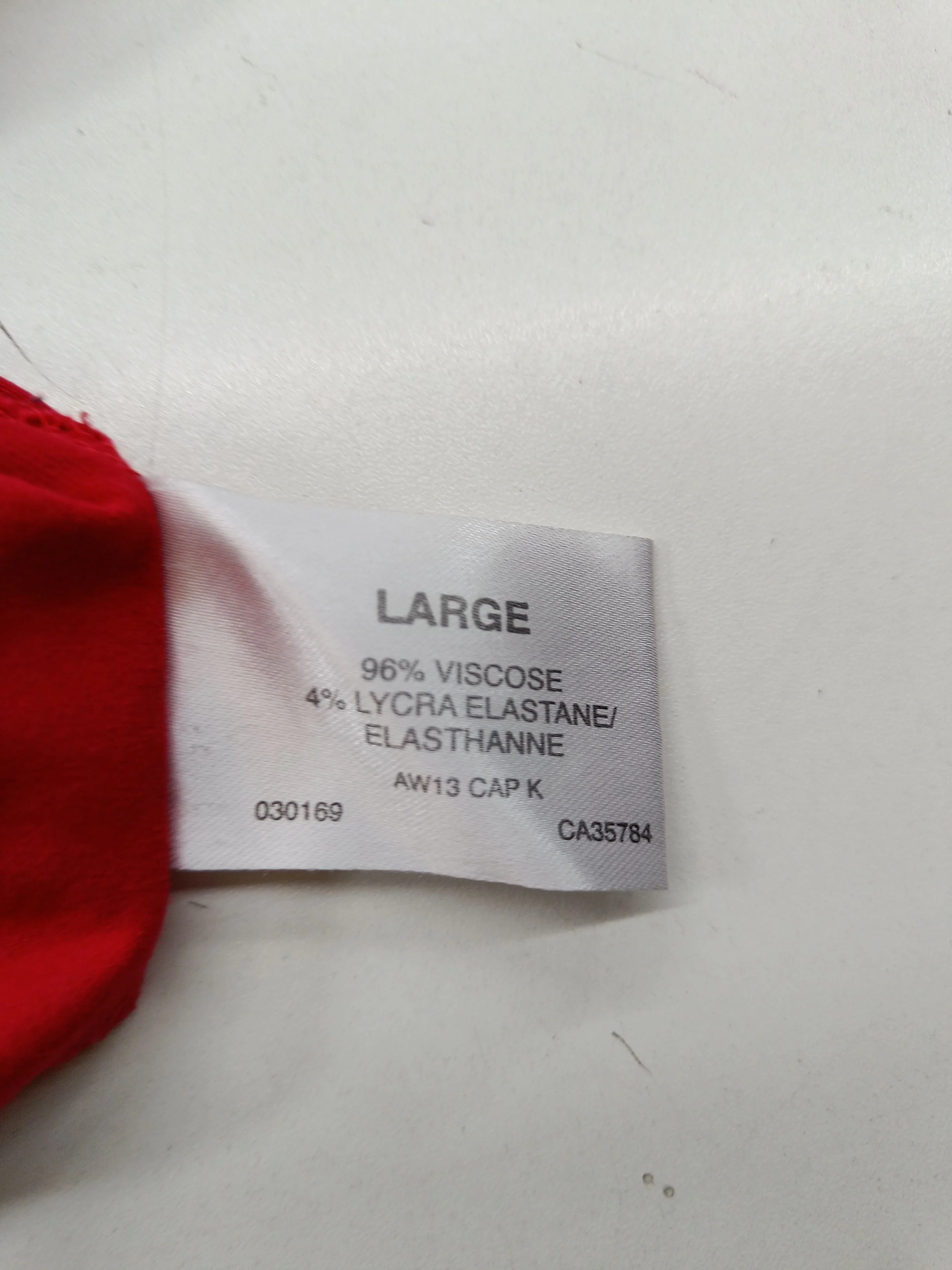 Precis Women's Top L Red Viscose with Elastane 3/4 Sleeve Square Neck Basic - Image 6