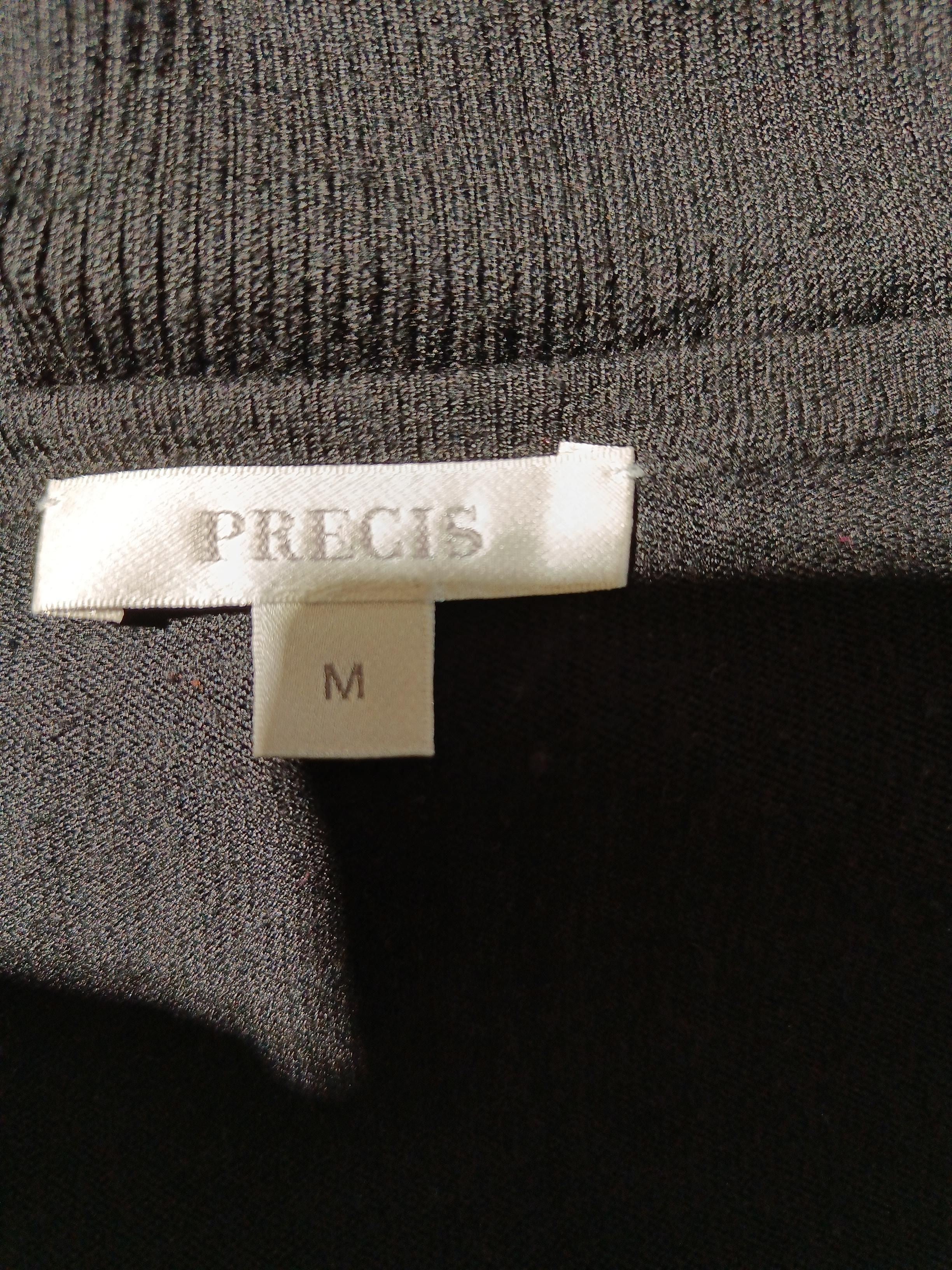 Precis Women's Top M Black Viscose with Polyamide Long Sleeve Round Neck Basic - Image 5