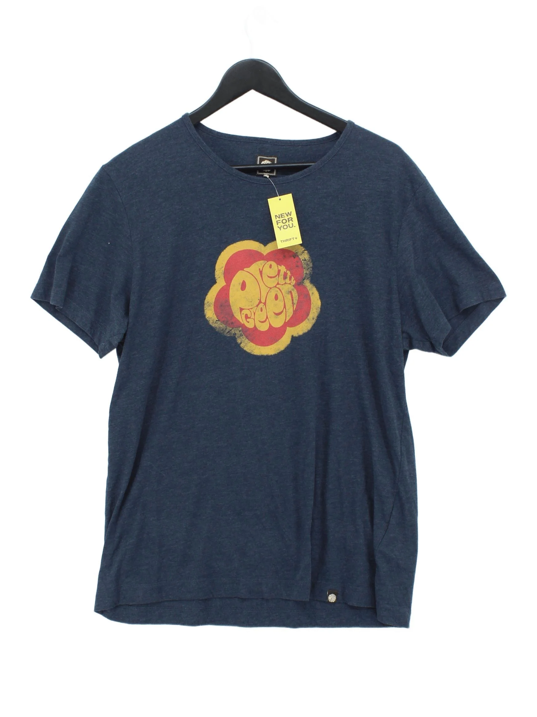 Pretty Green Men's T-Shirt XXL Blue Graphic Cotton with Polyester Basic