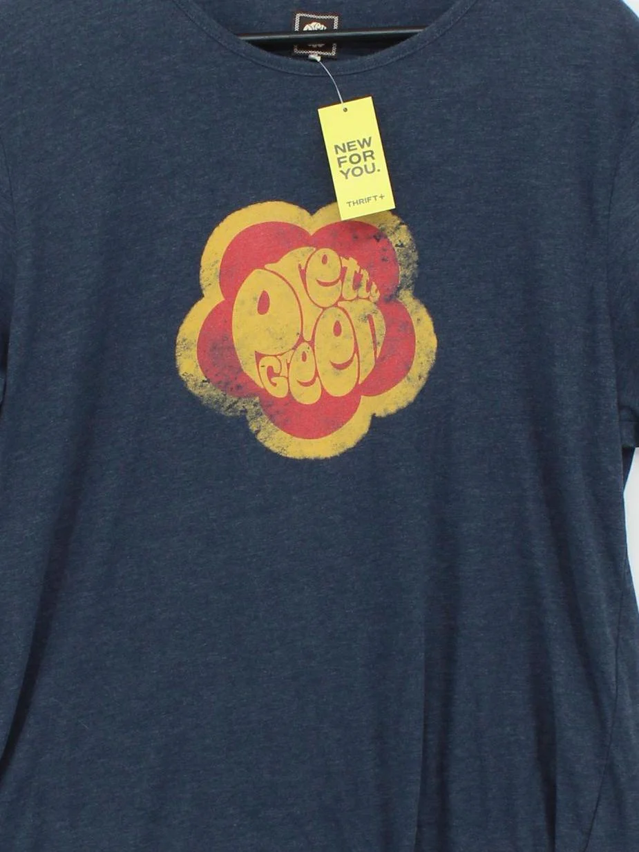 Pretty Green Men's T-Shirt XXL Blue Graphic Cotton with Polyester Basic - Image 3