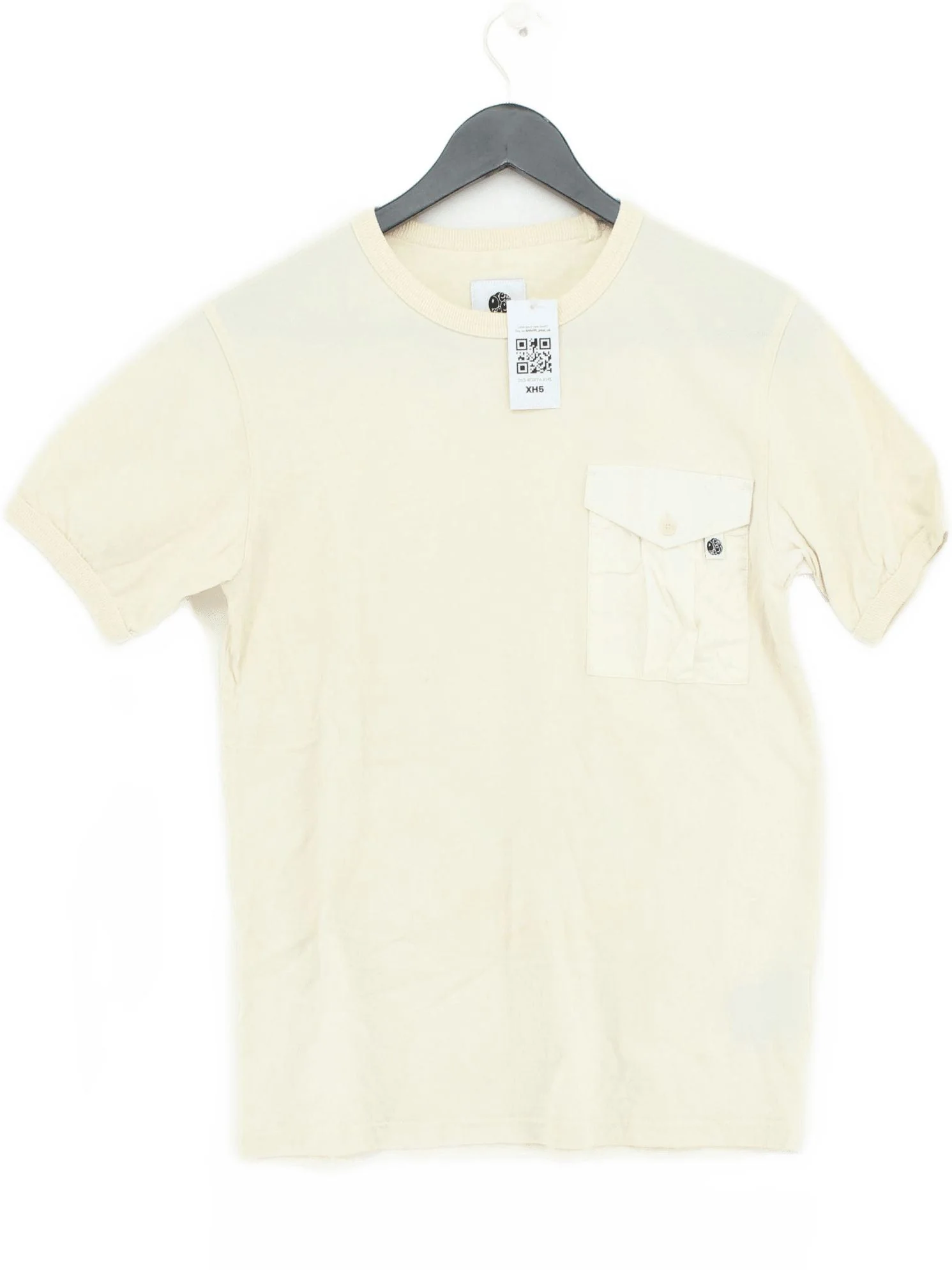 Pretty Green Men's T-Shirt XXS Cream 100% Cotton Basic