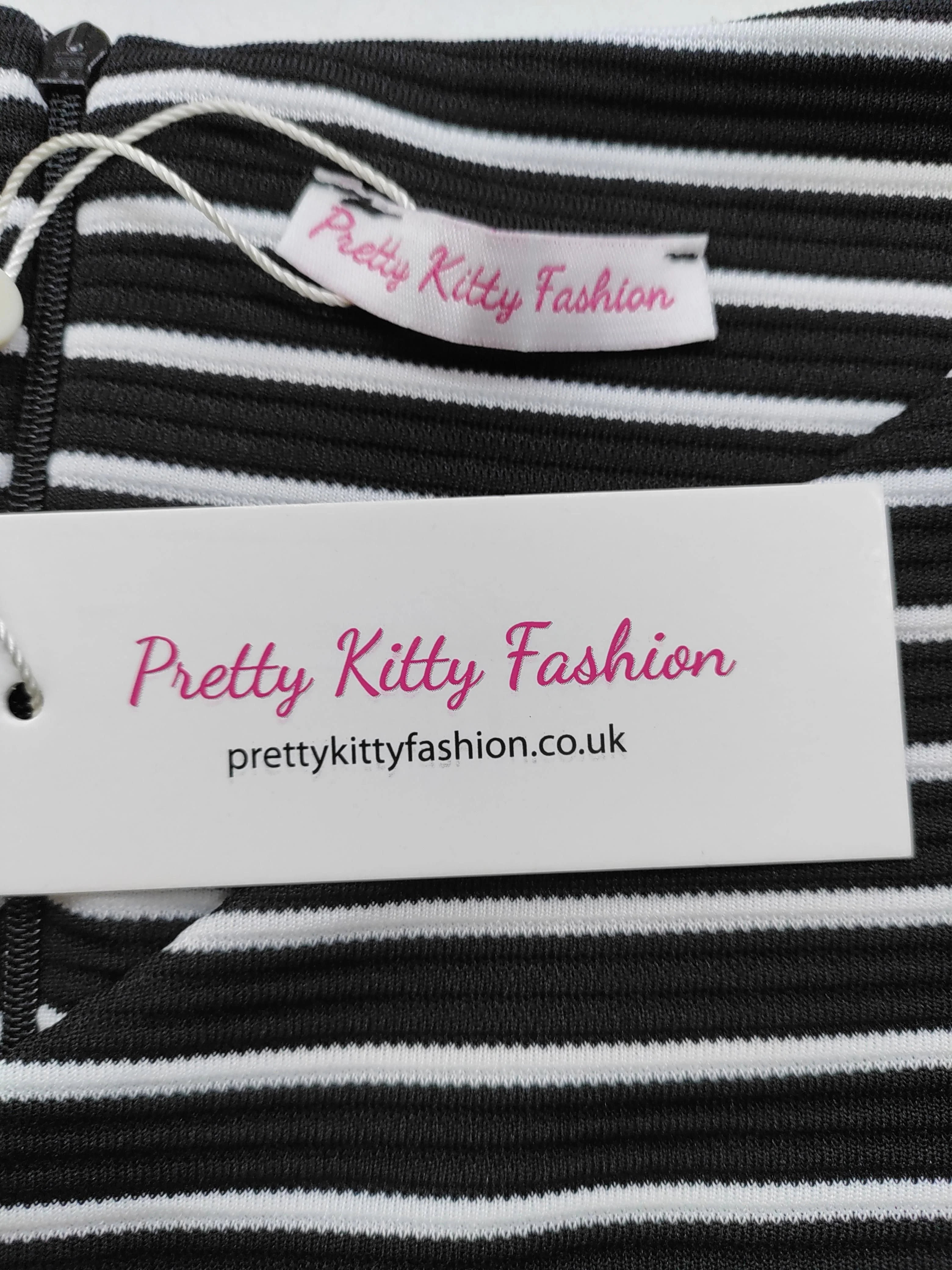 Pretty Kitty Fashion Skater Midi Dress UK14 in Black - Image 5