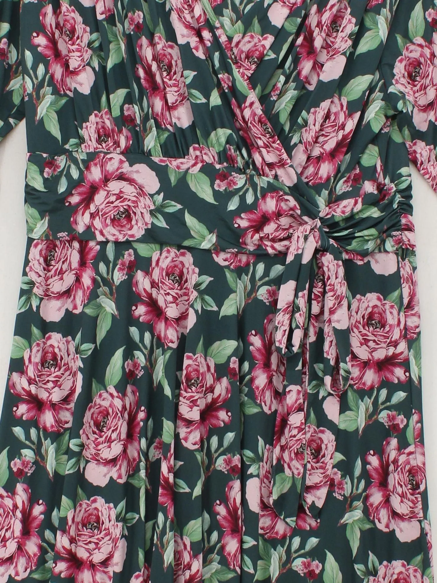 Pretty Kitty Fashion Wrap Midi Dress UK18 in Green - Image 3