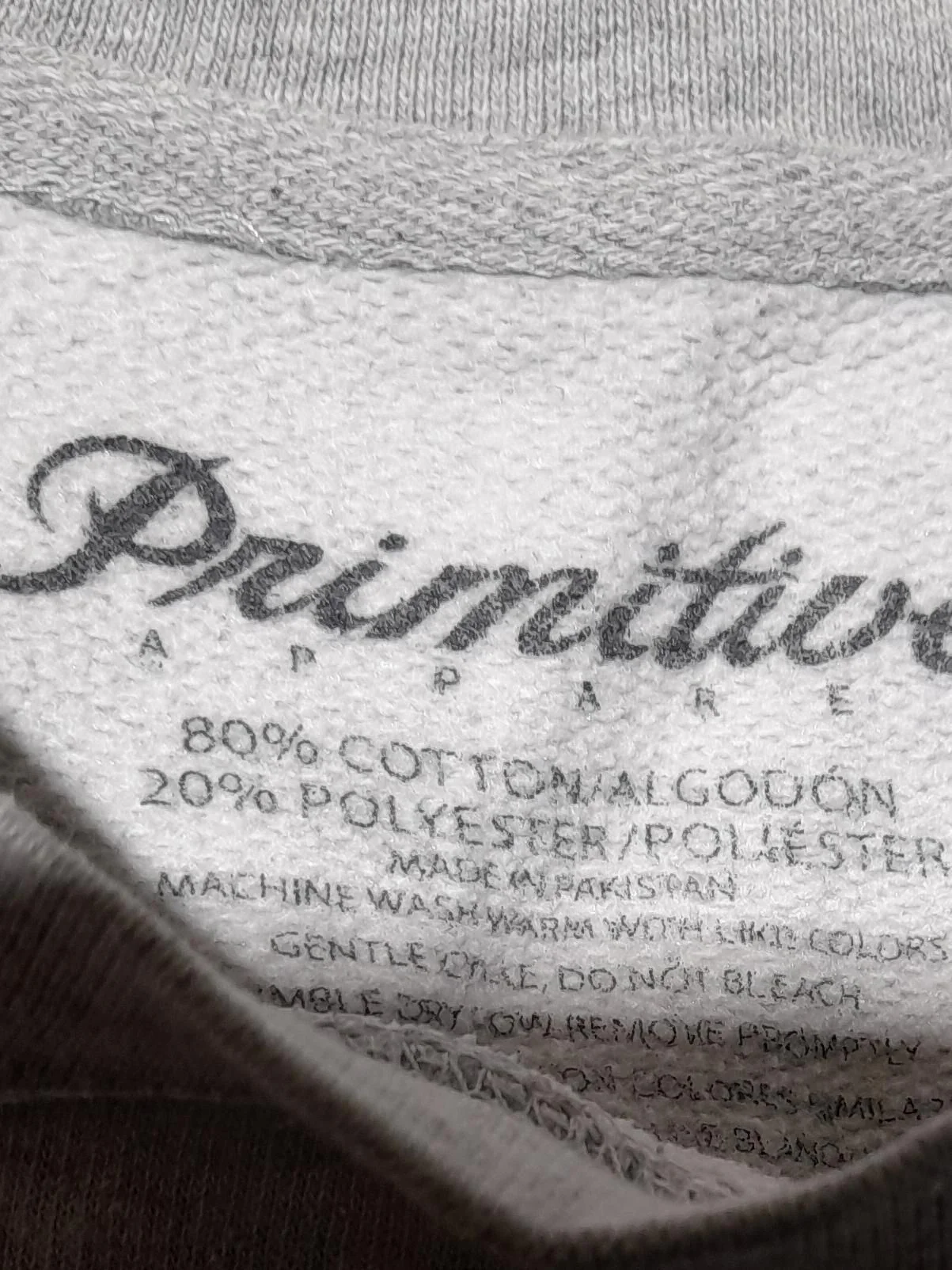 Primitive Apparel Men's Hoodie L Grey Graphic Cotton with Polyester Pullover - Image 7