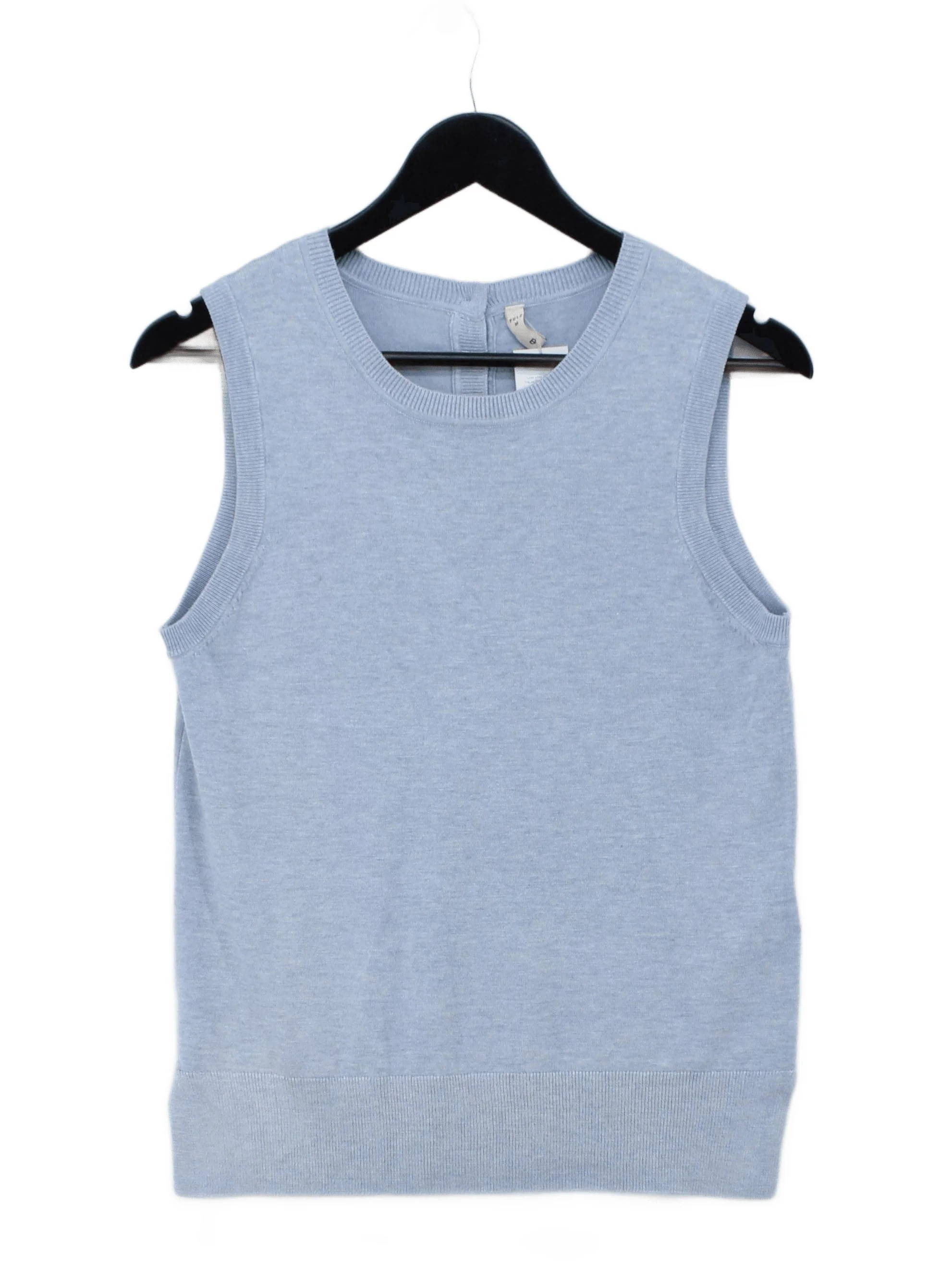 Pulz Women's Top M Blue Viscose with Polyester Sleeveless Round Neck Basic