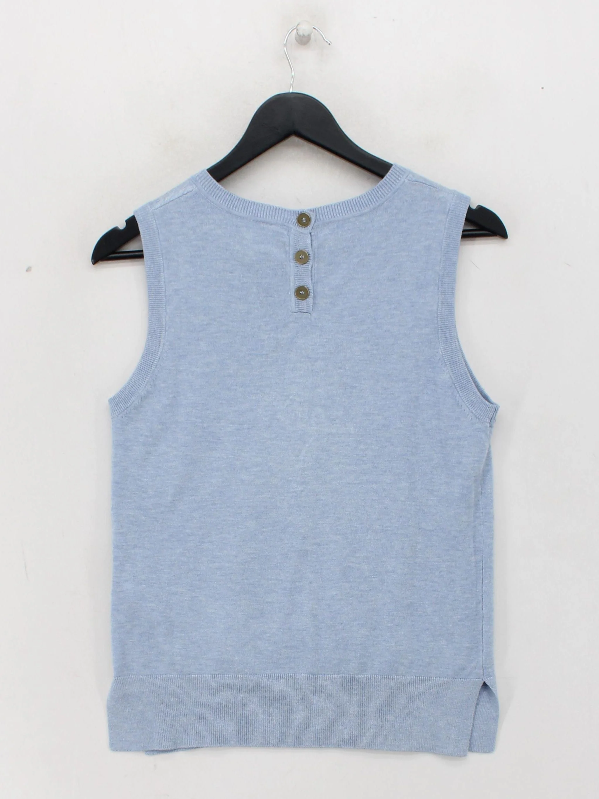 Pulz Women's Top M Blue Viscose with Polyester Sleeveless Round Neck Basic - Image 2