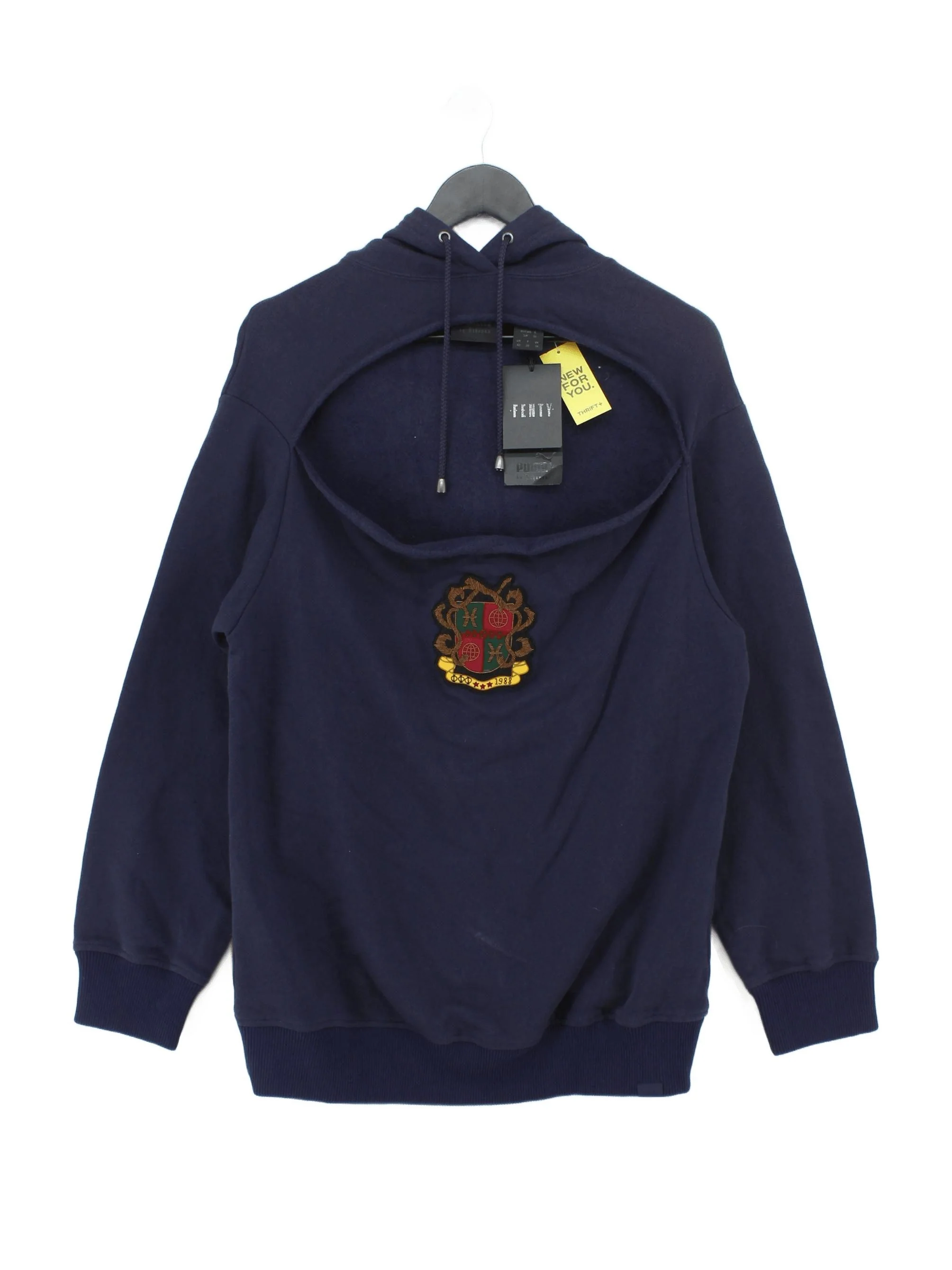 Puma By Rihanna Women's Hoodie UK 10 Blue 100% Cotton Pullover
